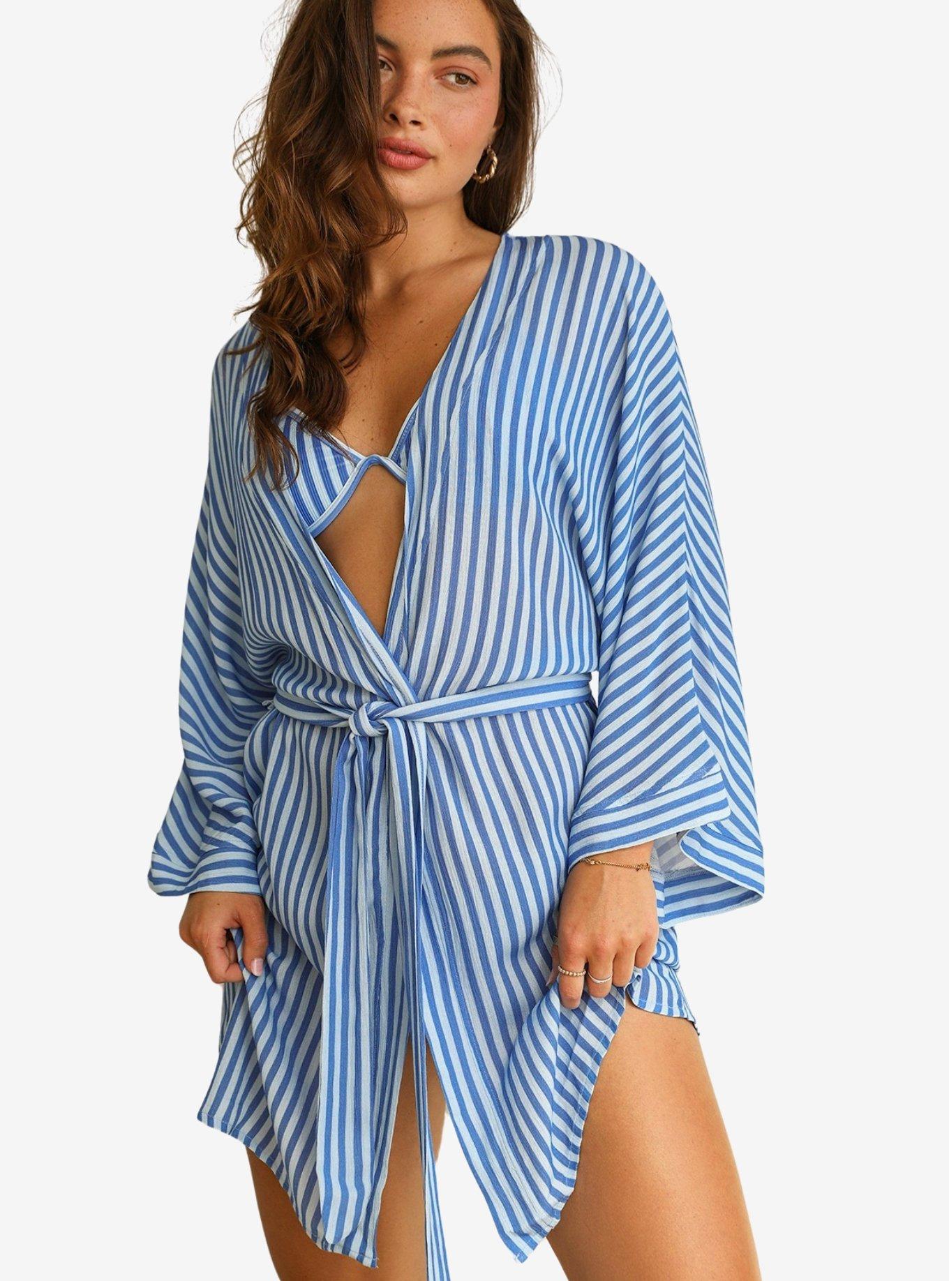 Dippin' Daisy's Marilyn Swim Cover-Up Robe Nantucket, BLUE STRIPE, alternate