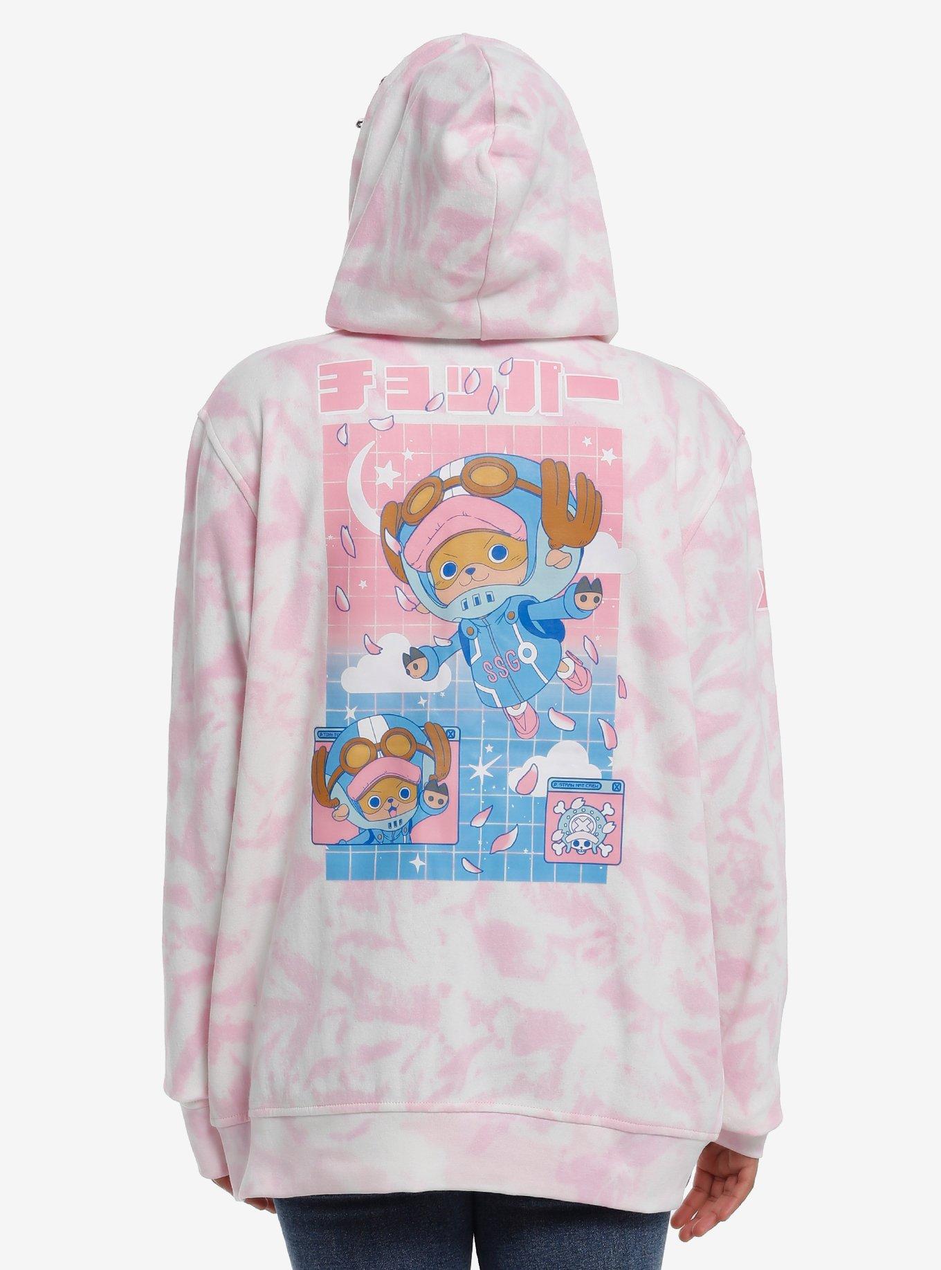 One Piece Chopper Pink Tie-Dye Girls Oversized Hoodie, MULTI, alternate