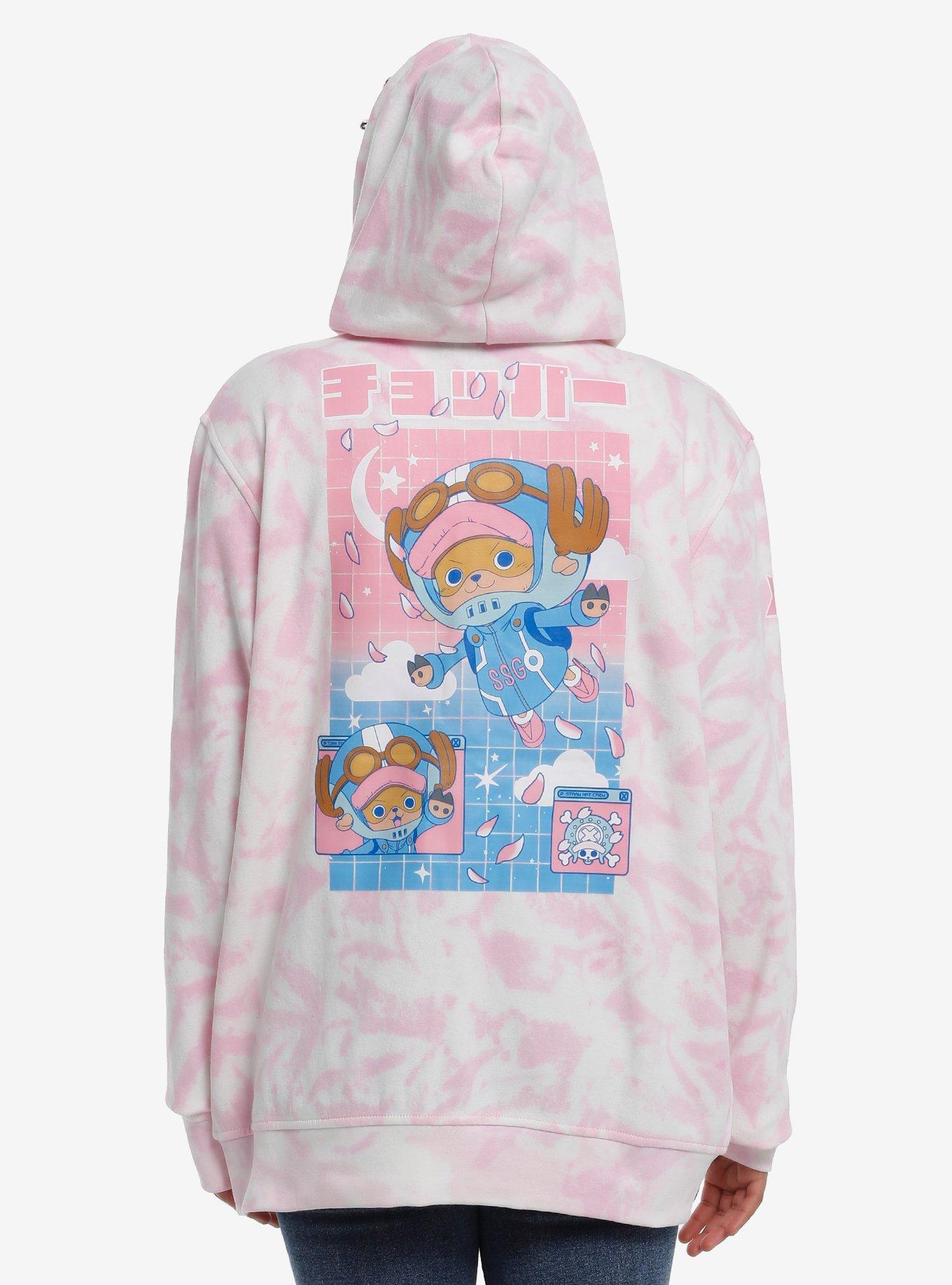 One Piece Chopper Pink Tie-Dye Girls Oversized Hoodie, , hi-res