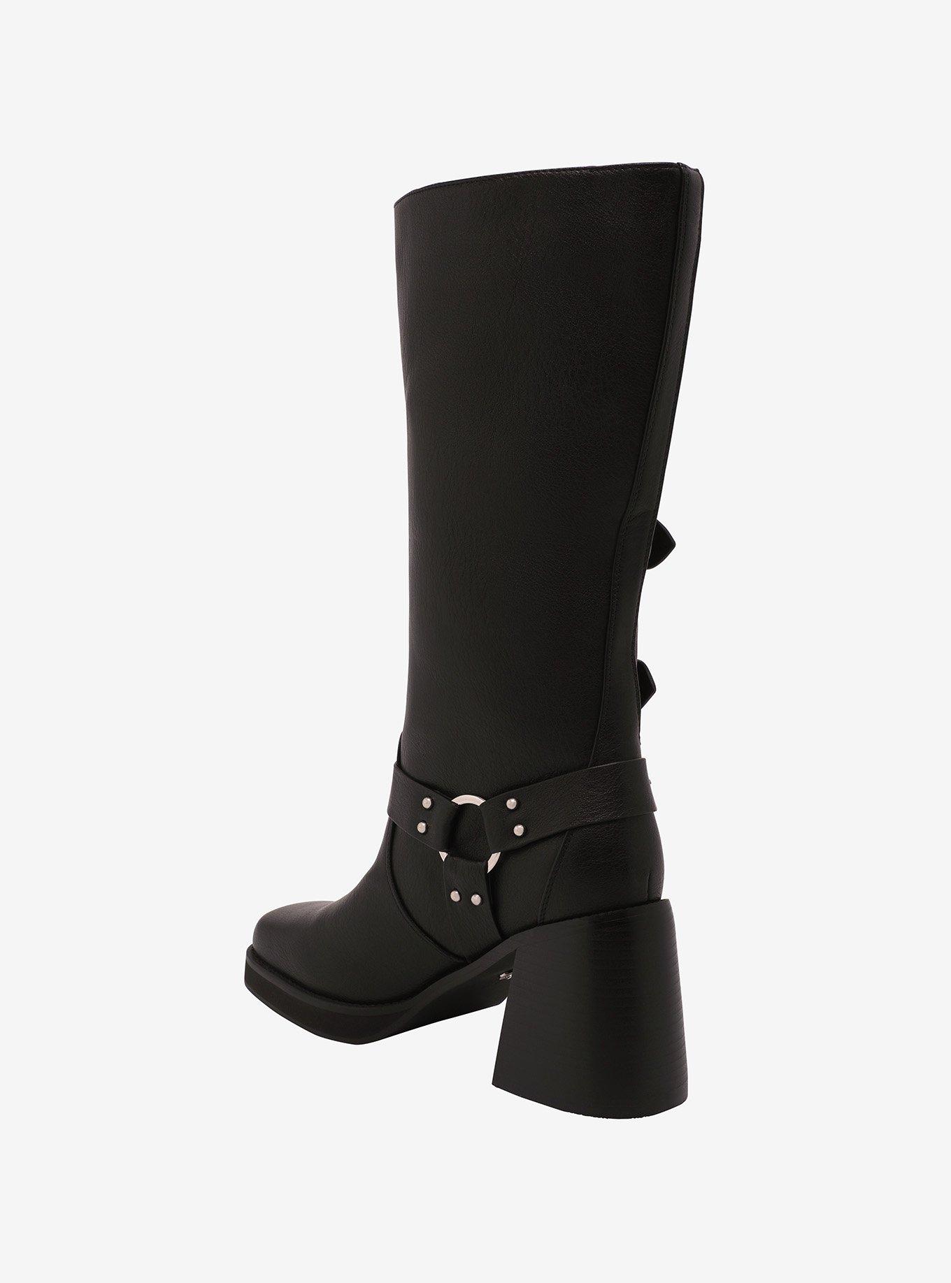 Azalea Wang Black Bronson Buckle Strap Boots