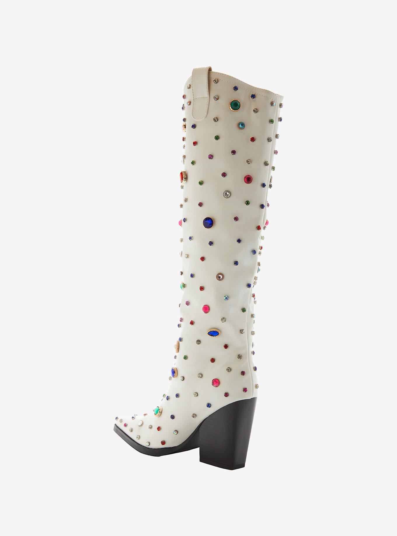 Azalea Wang Fuji Rhinestone Western Boots, MULTI, alternate