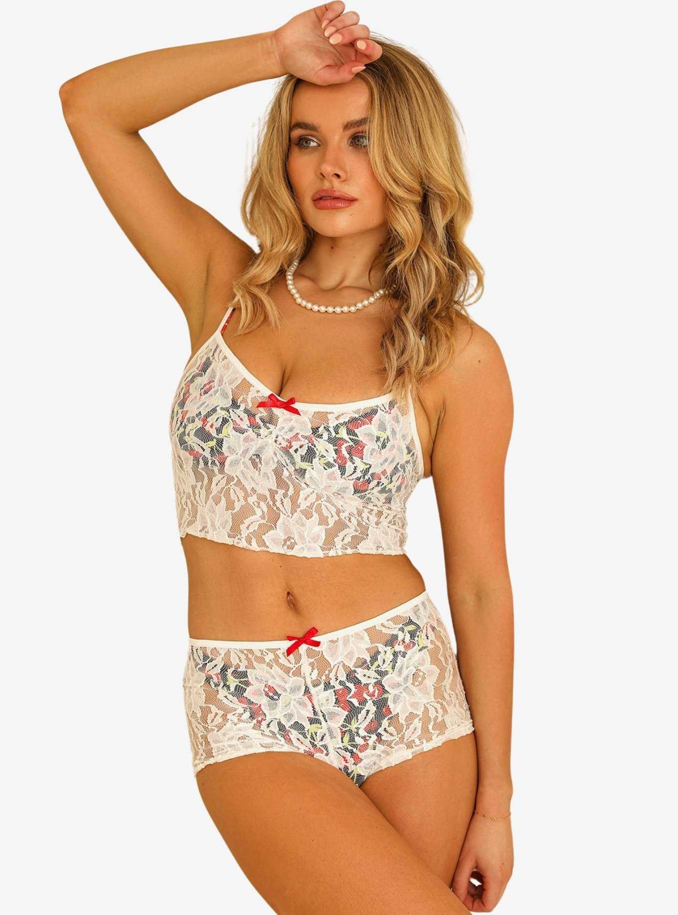 Dippin' Daisy's Campbell See Through Lace Cover-Up Shorts Cream, , hi-res