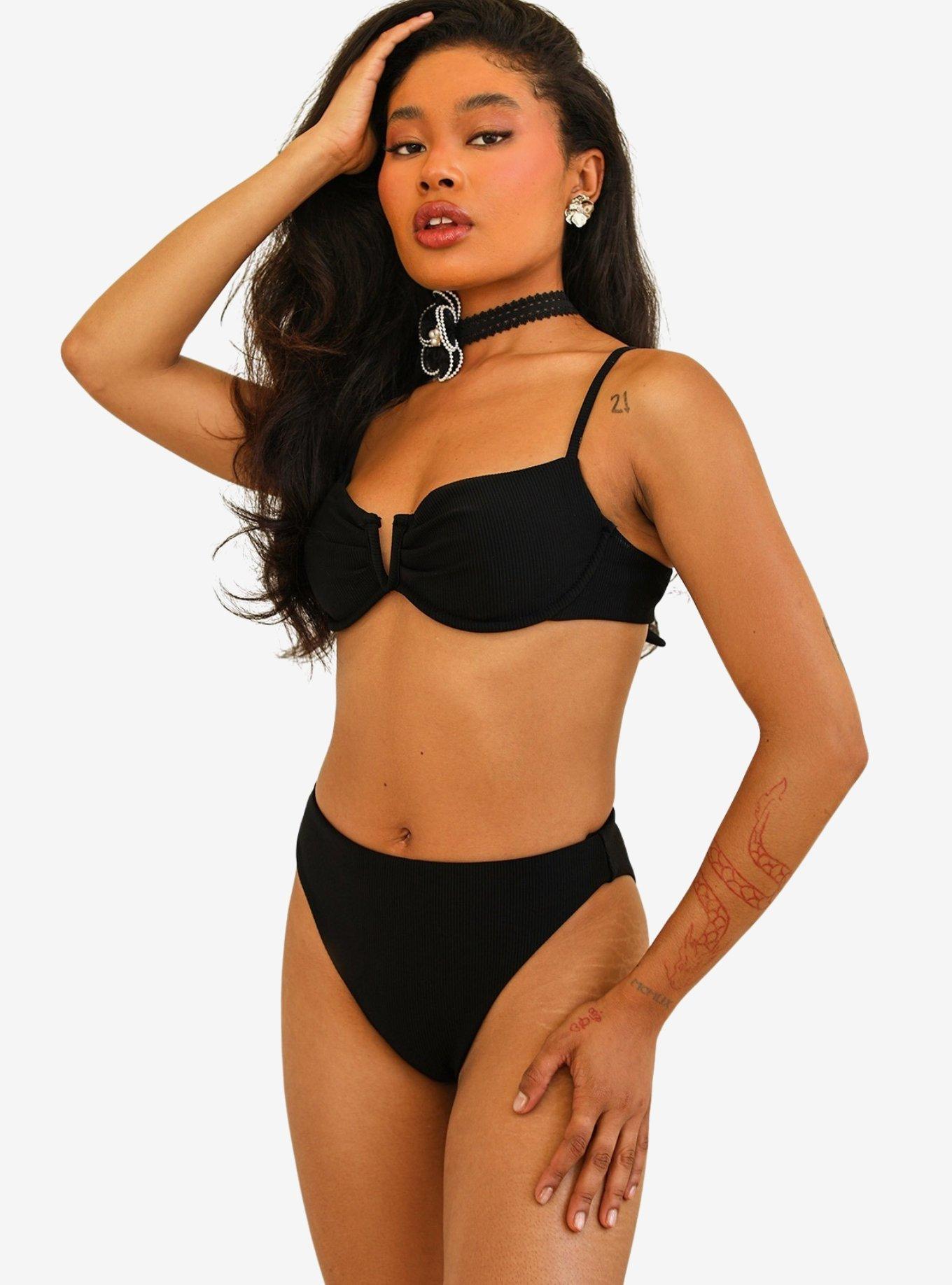 Dippin' Daisy's Diana Underwire Swim Top Black Rib, BLACK, alternate
