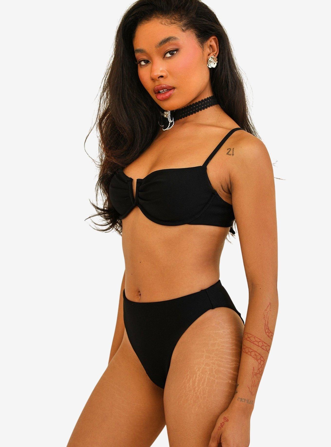 Dippin' Daisy's Diana Underwire Swim Top Black Rib, BLACK, alternate