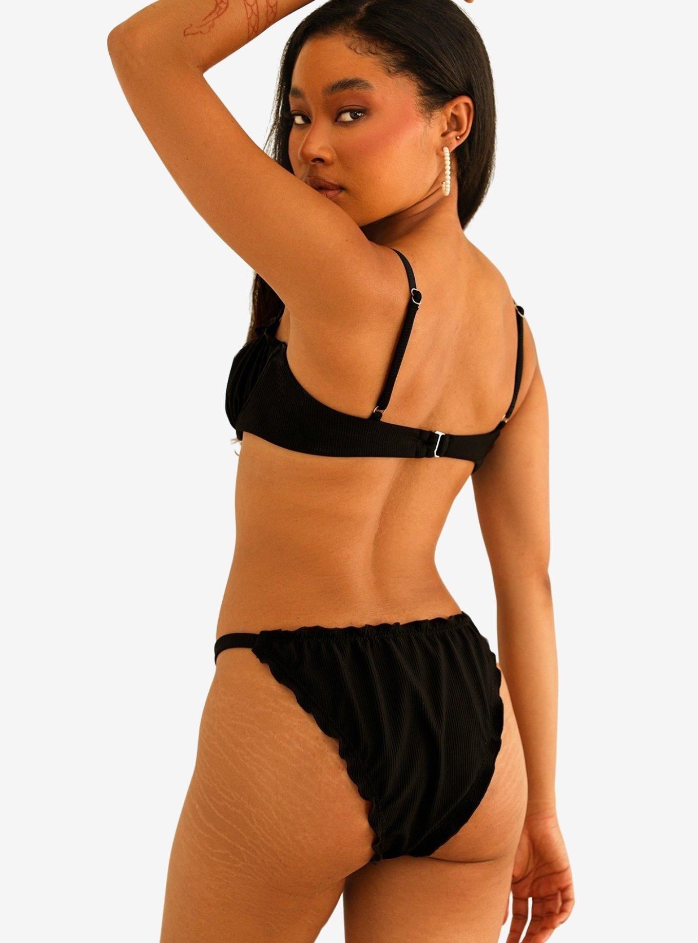 Dippin' Daisy's Gisele Cheeky Swim Bottom Black Rib, BLACK, alternate