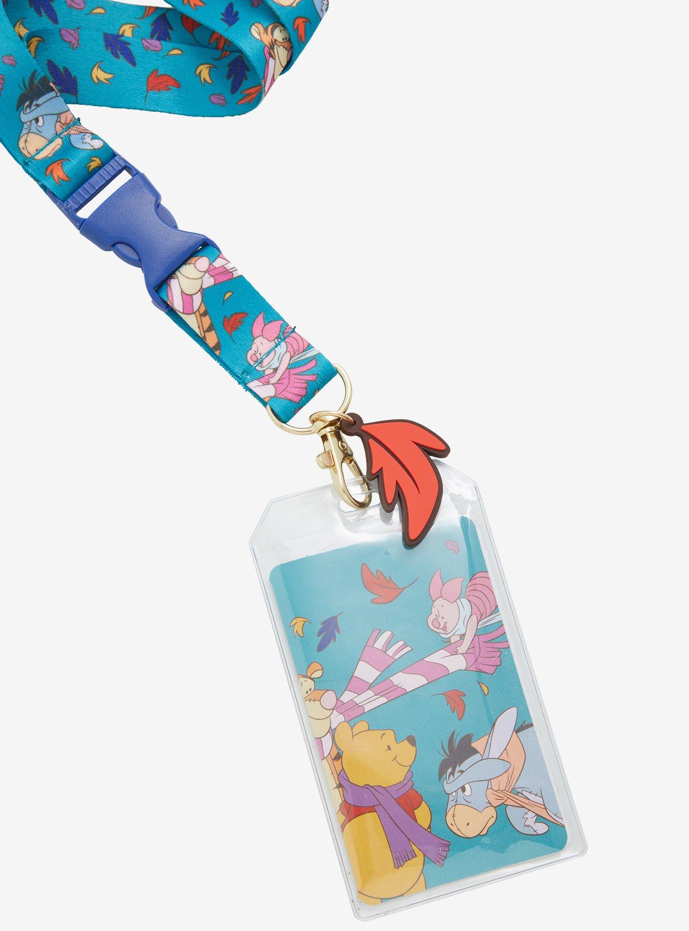 Disney Winnie the Pooh Characters Leaves Allover Print Lanyard - BoxLunch Exclusive, , alternate