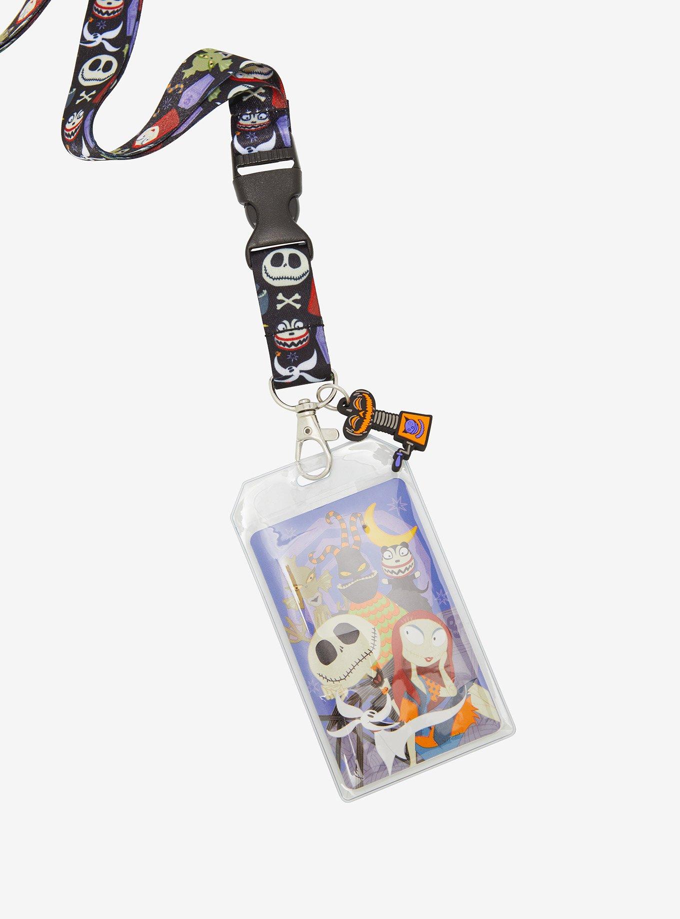 Disney The Nightmare Before Christmas Jack Skellington & Friends Allover Print Lanyard - BoxLunch Exclusive, , alternate