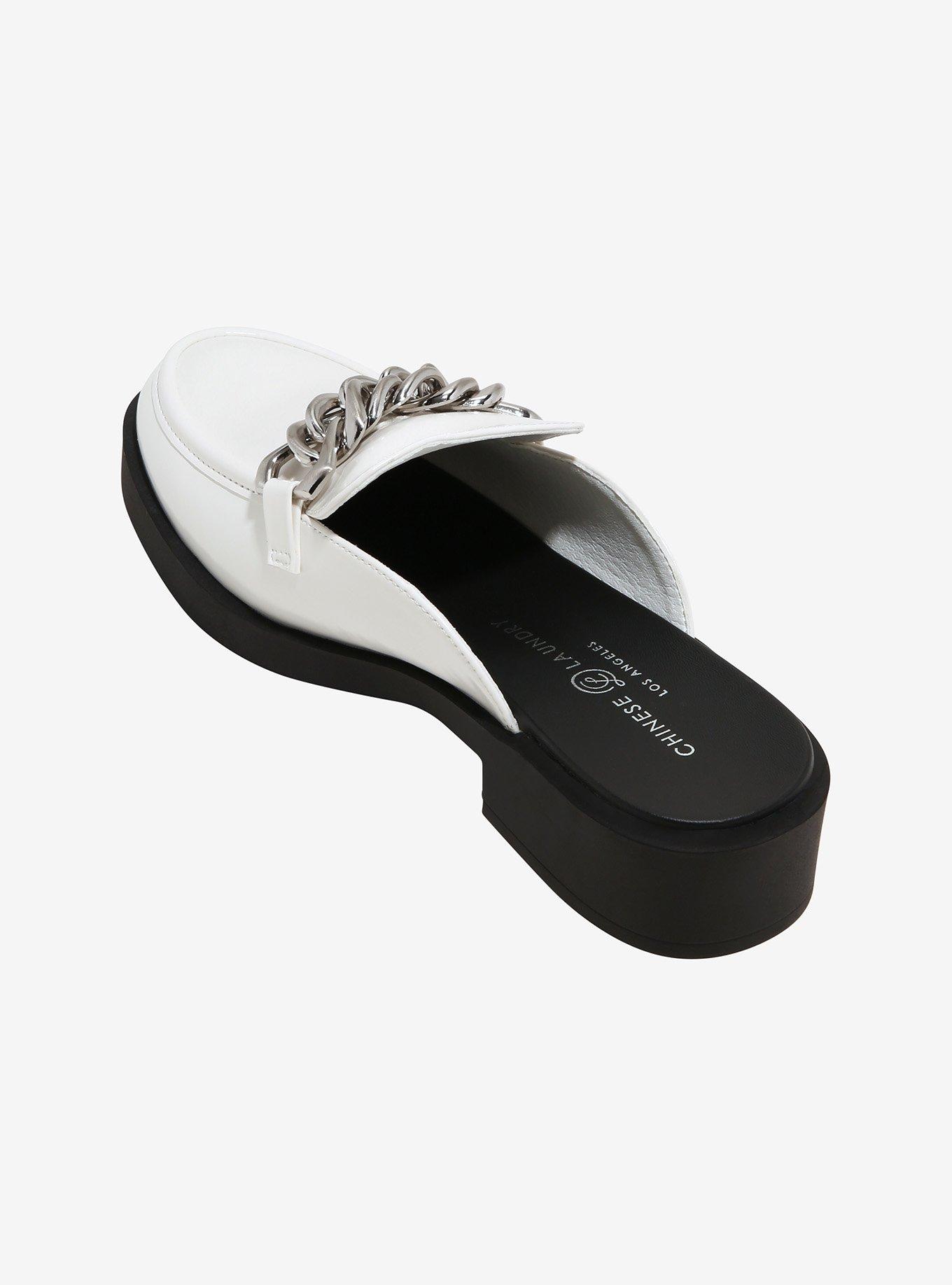 Chinese Laundry White Chain Loafer Mules, , hi-res