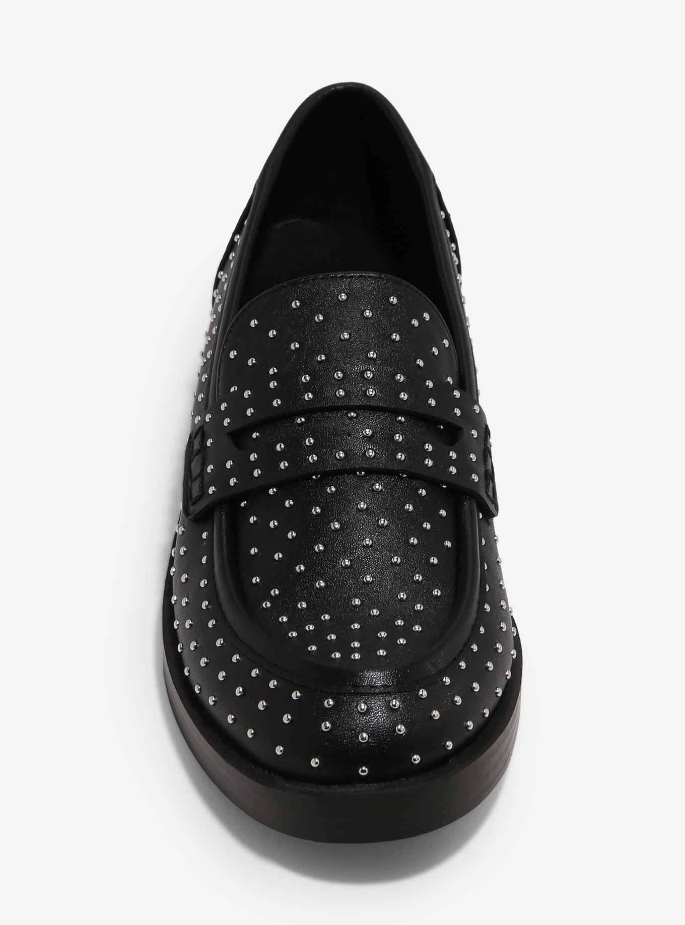 Chinese Laundry Black Studded Loafers, MULTI, alternate