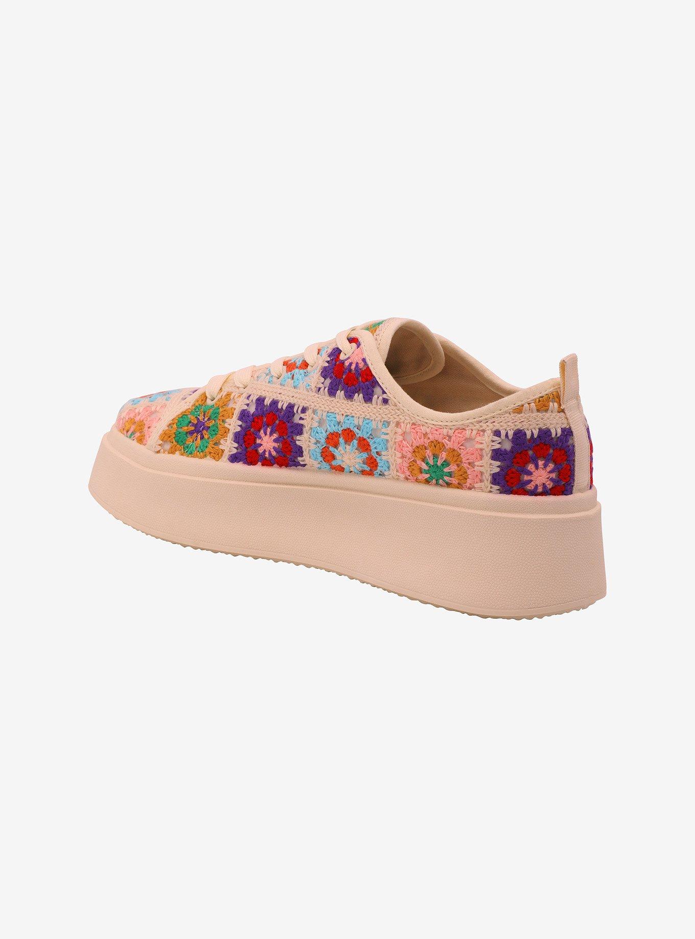 Dirty Laundry Crochet Flowers Sneakers, MULTI, alternate