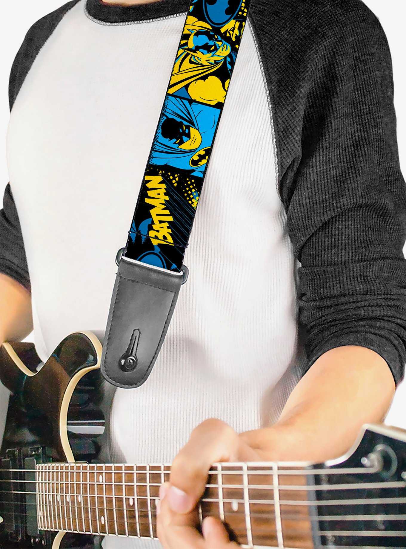 DC Comics Batman Poses and Logo Collage Guitar Strap, , hi-res