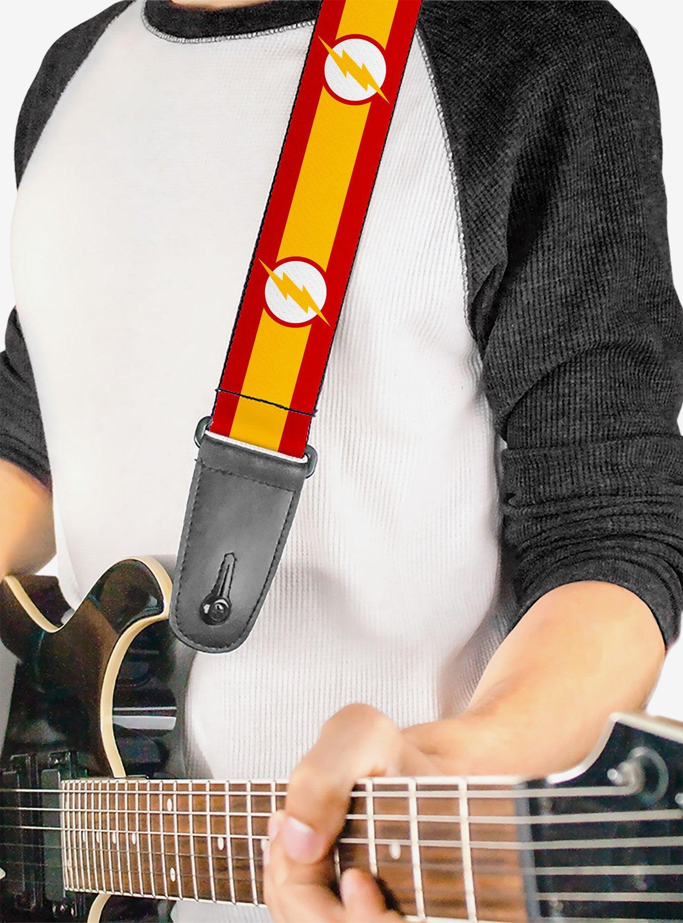 DC Comics The Flash Logo Stripe Guitar Strap, , alternate