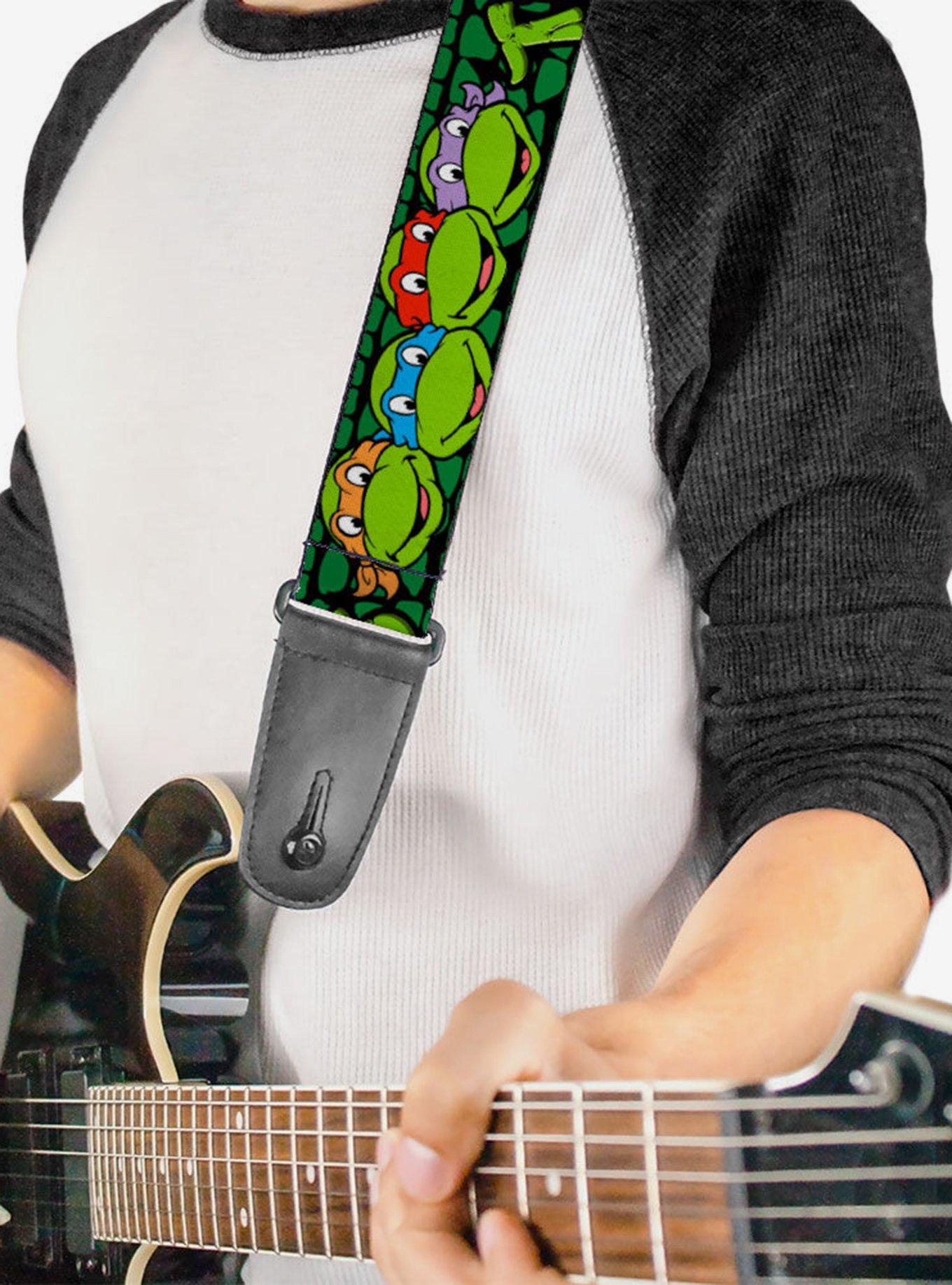 Teenage Mutant Ninja Turtles Group Faces Turtle Shell Guitar Strap, , alternate