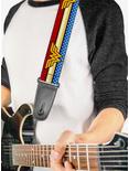DC Comics Wonder Woman Logo Stripe Stars Guitar Strap, , alternate