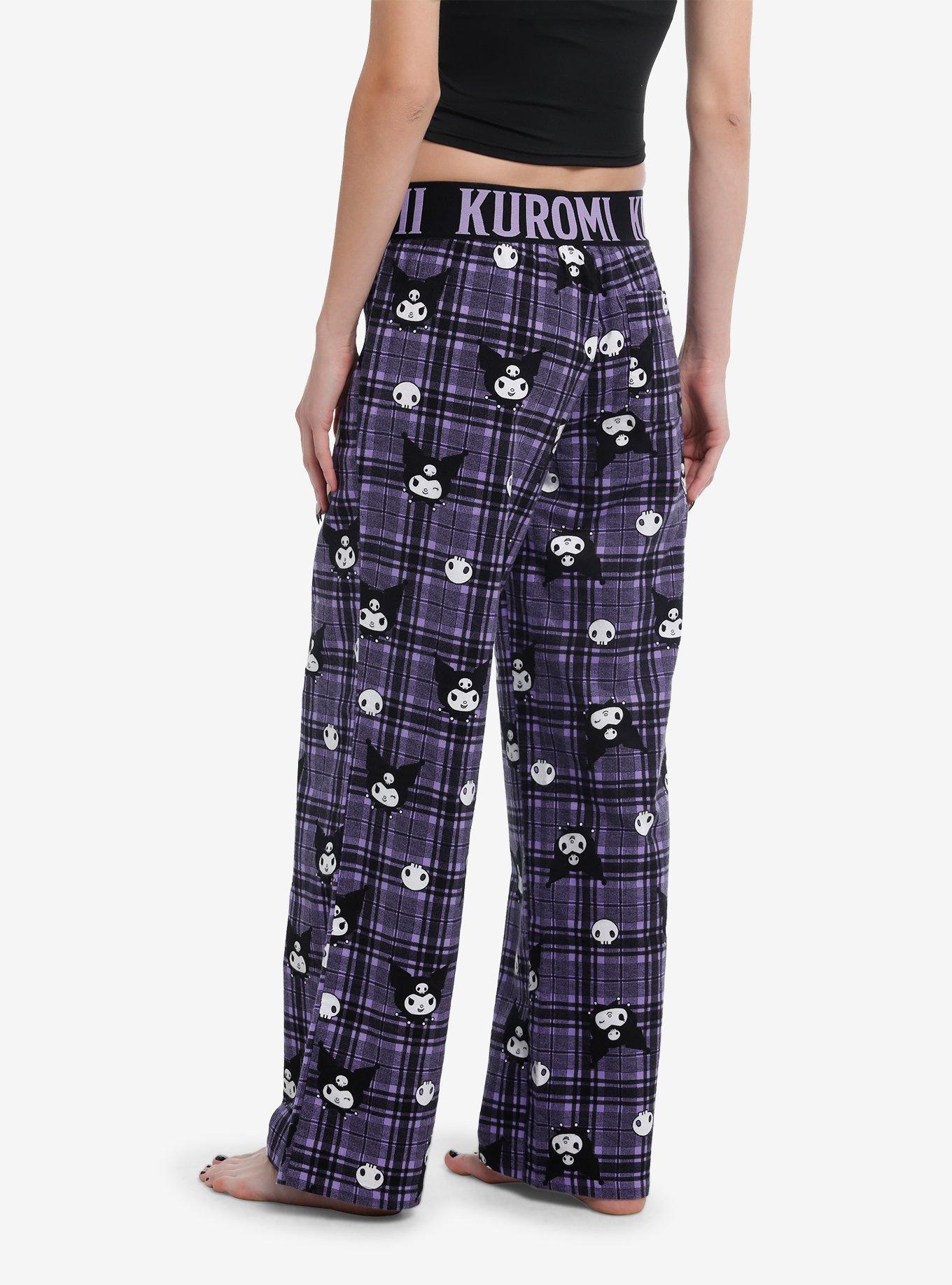 Kuromi Plaid Girls Pajama Pants, , hi-res