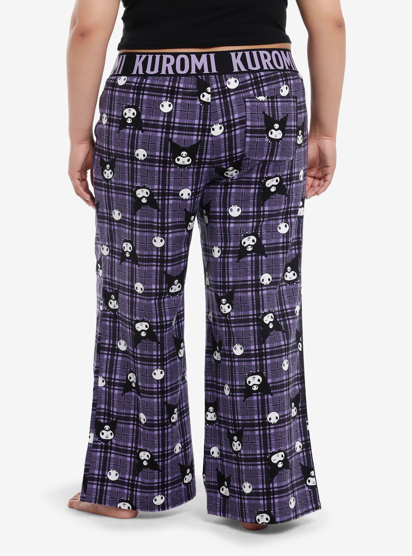 Kuromi Plaid Girls Pajama Pants Plus