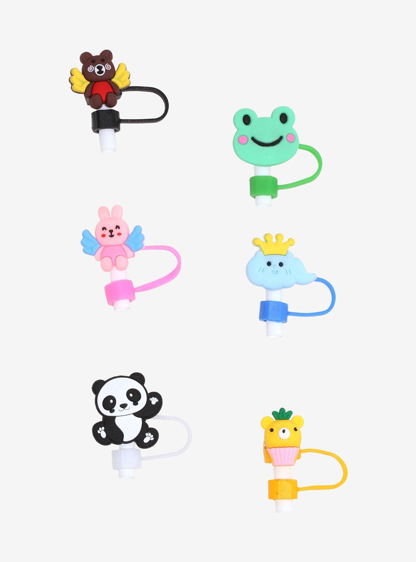 Animal Silicone Straw Covers 6 Pack, , alternate