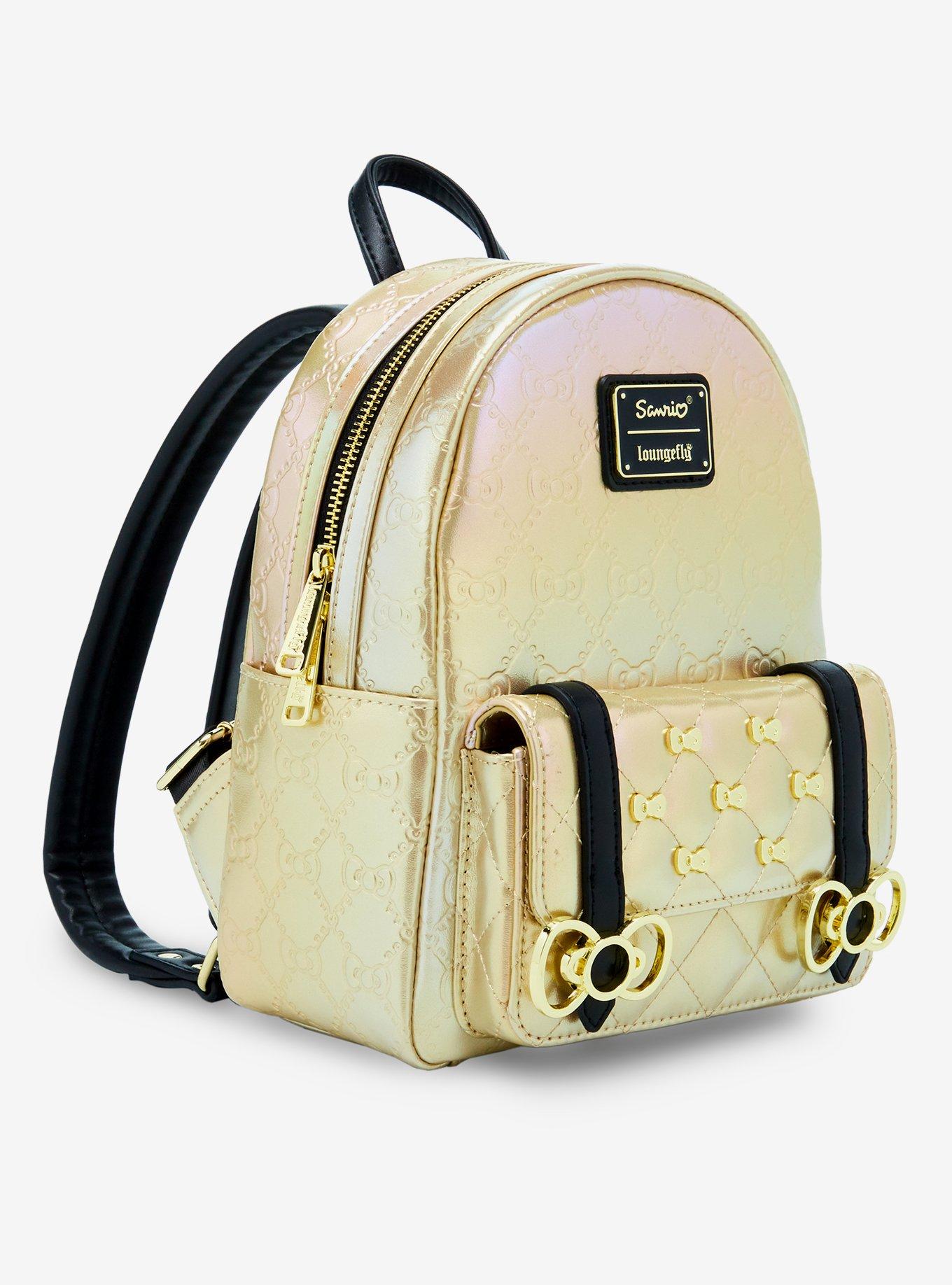 Loungefly Hello Kitty 50th Anniversary Gold Bow Mini Backpack, , alternate