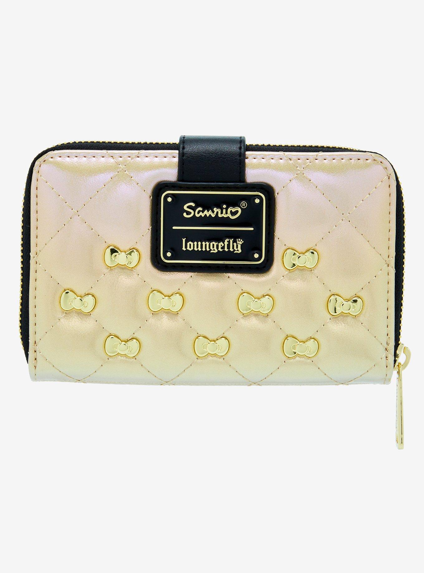 Loungefly Hello Kitty 50th Anniversary Gold Bow Mini Zipper Wallet, , alternate