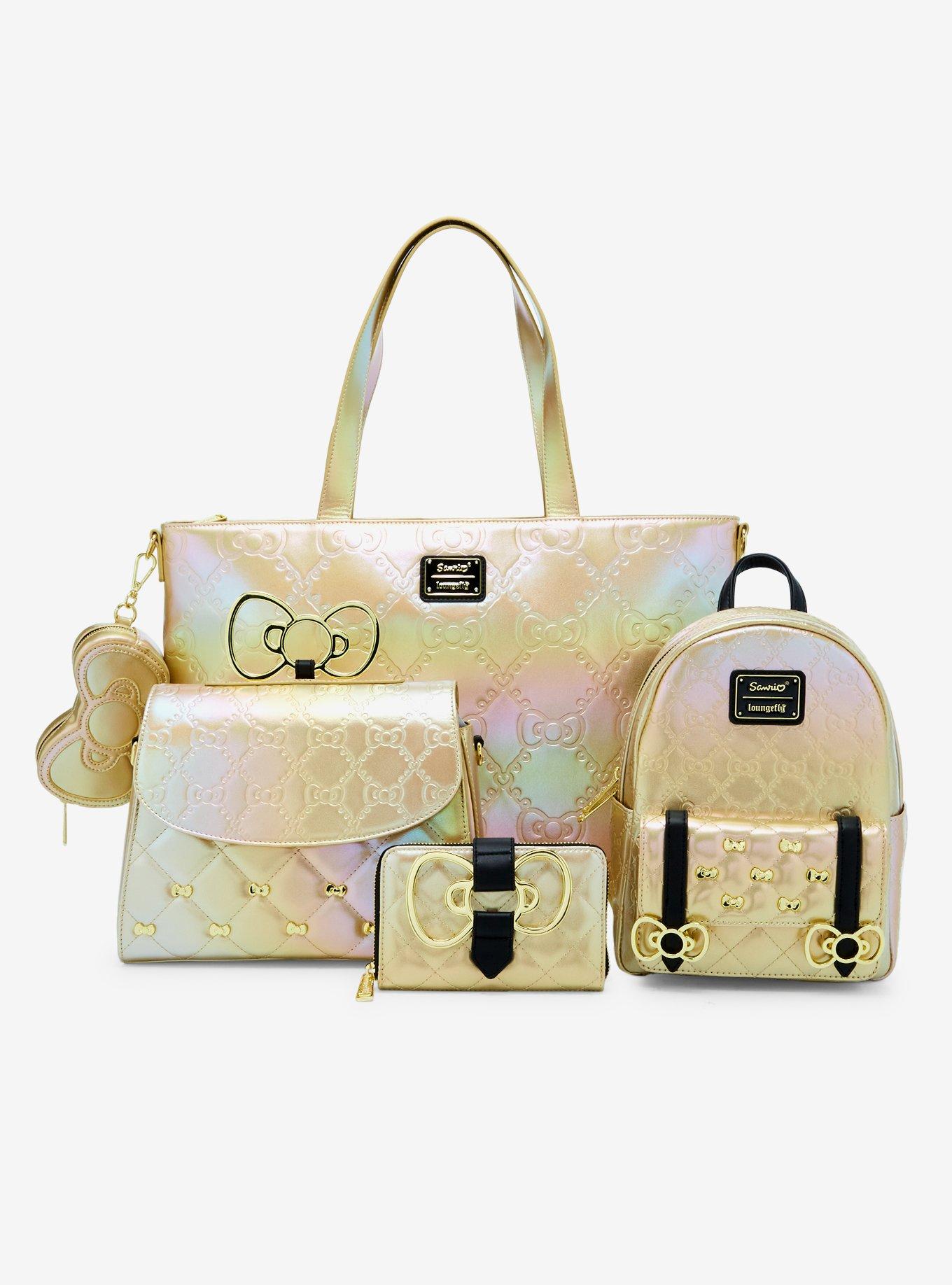 Loungefly Hello Kitty 50th Anniversary Gold Bow Mini Zipper Wallet, , alternate