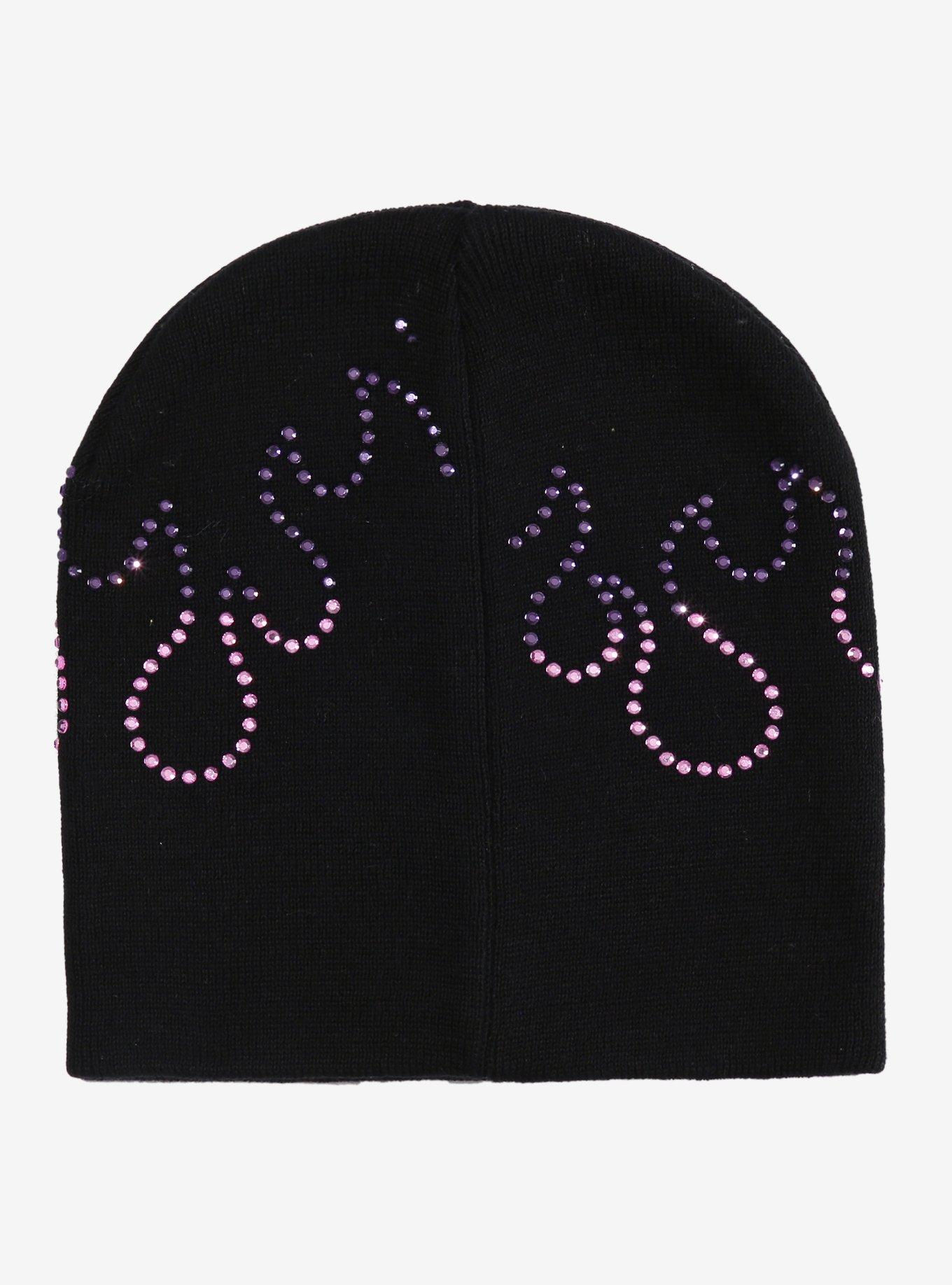 Kuromi Rhinestone Flames Beanie, , hi-res