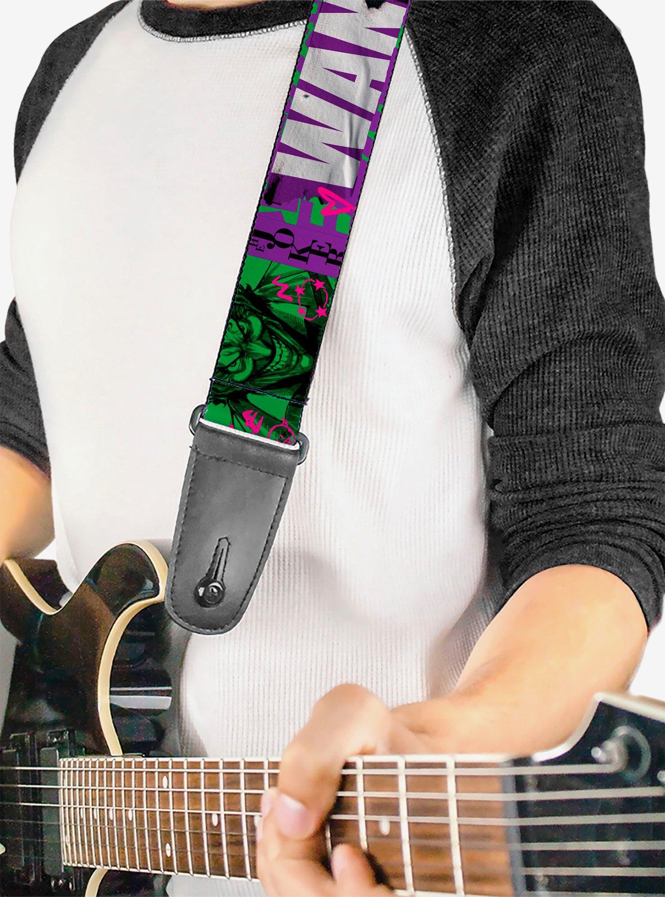 DC Comics The Joker Wanted Smiling Pose and Graffiti Guitar Strap, , hi-res