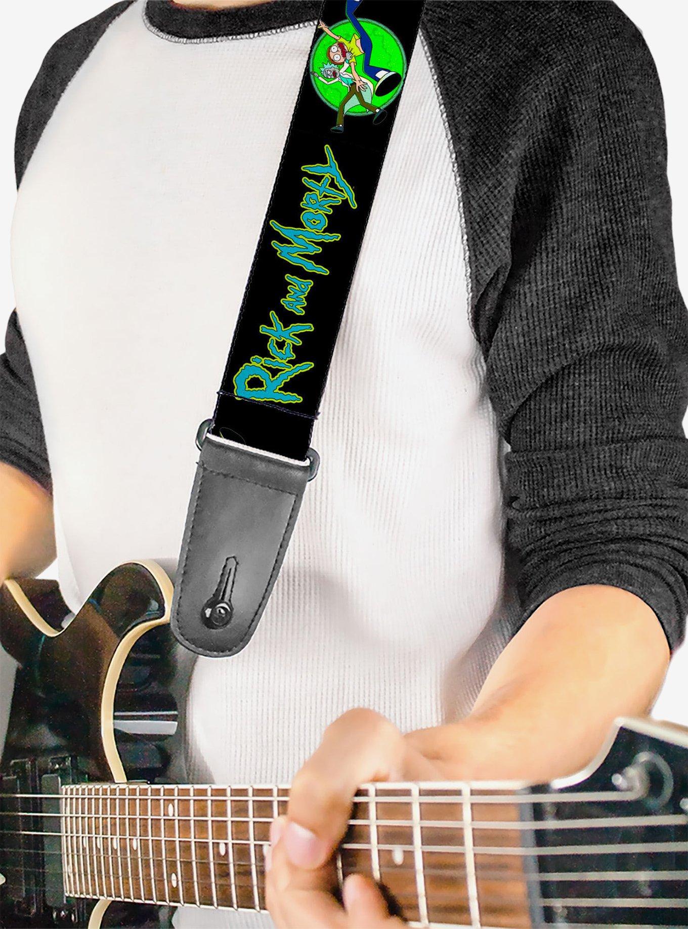 Rick and Morty Title Logo and Portal Pose Guitar Strap