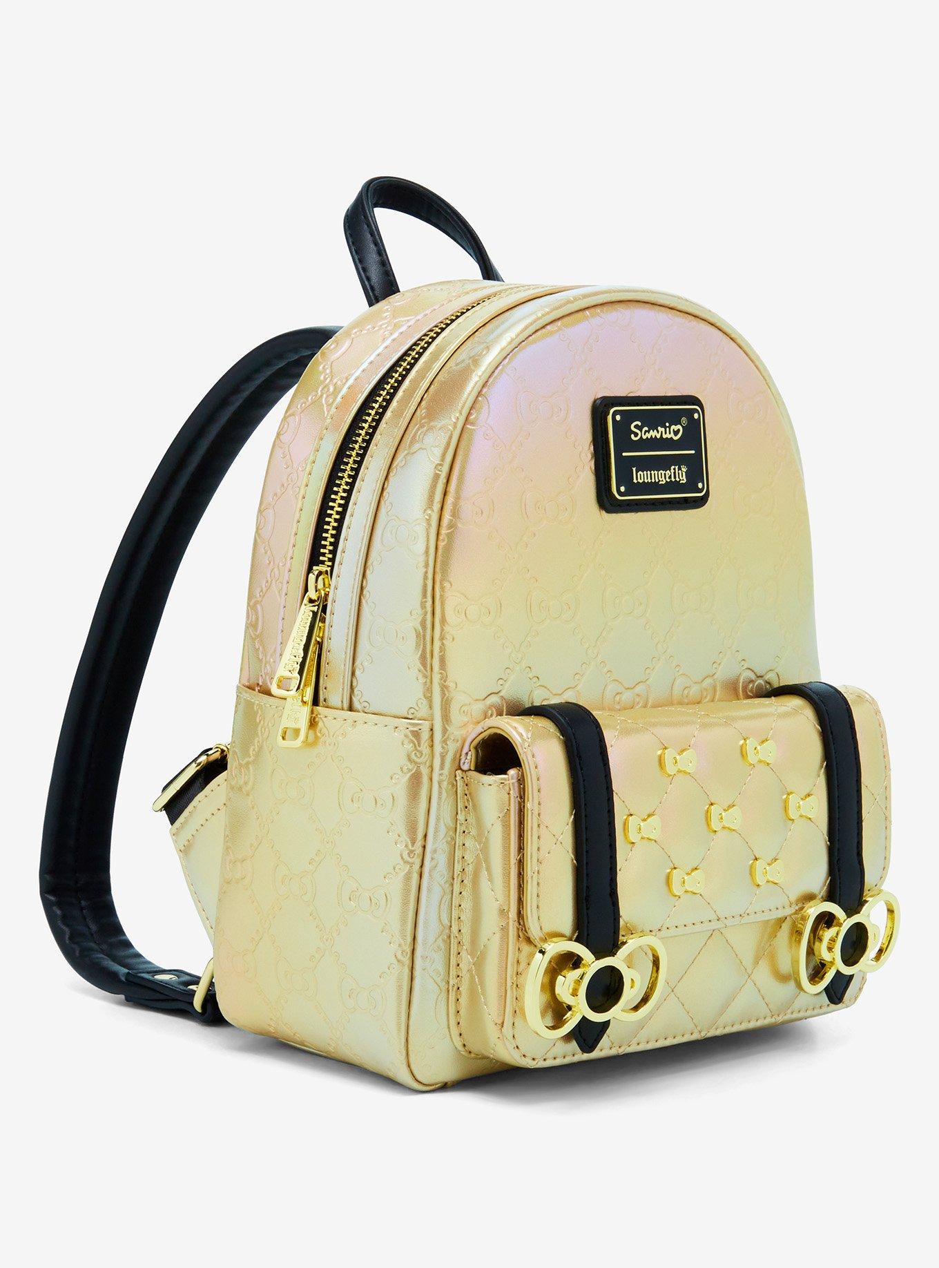 Loungefly Sanrio Hello Kitty Gold Bows Metallic Mini Backpack, , alternate