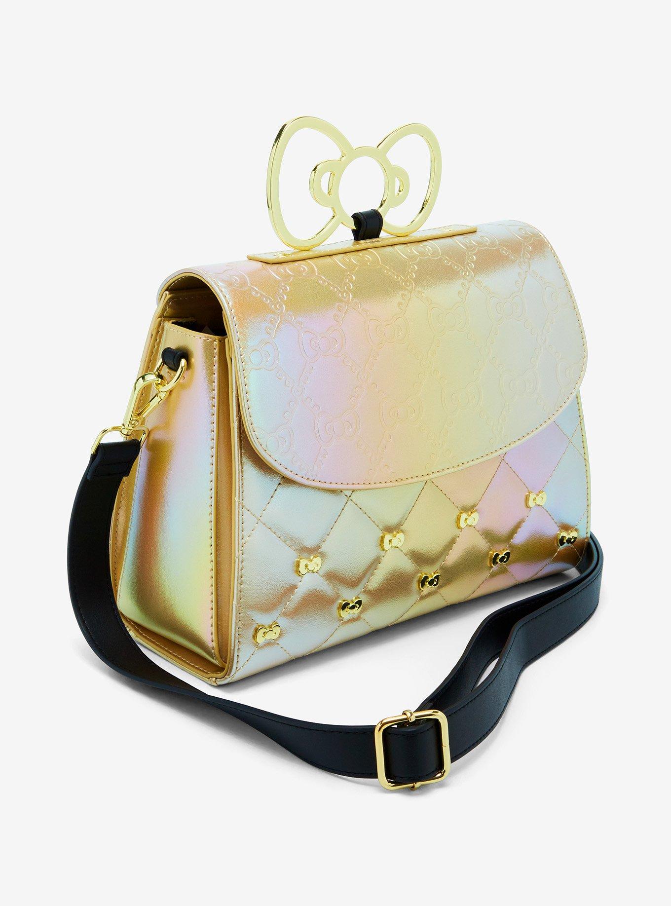 Loungefly Sanrio Hello Kitty Gold Bows Metallic Crossbody Bag, , alternate