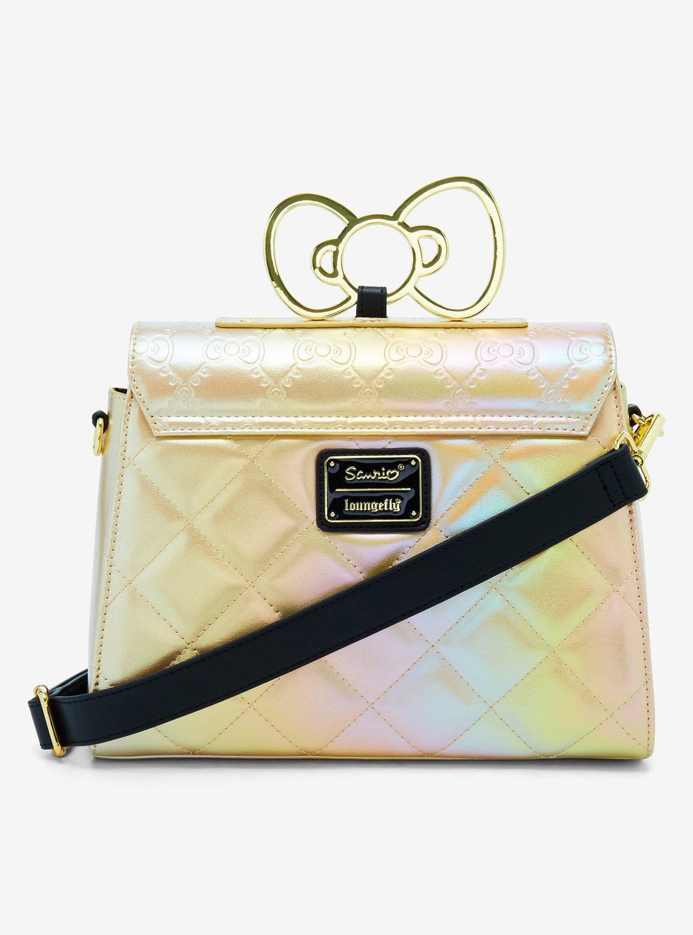 Loungefly Sanrio Hello Kitty Gold Bows Metallic Crossbody Bag, , alternate