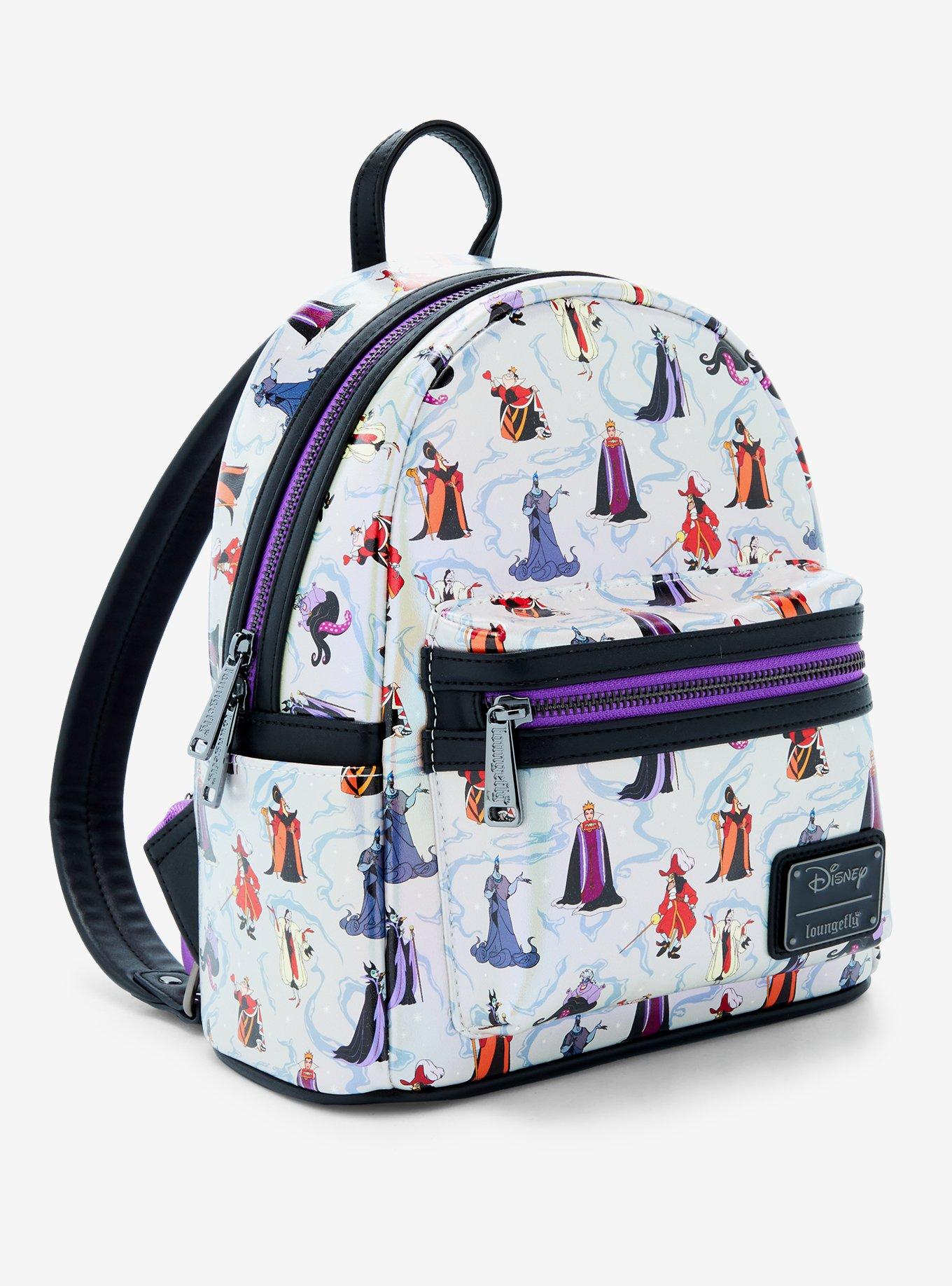 Loungefly Disney Villains Iridescent Allover Print Mini Backpack, , alternate