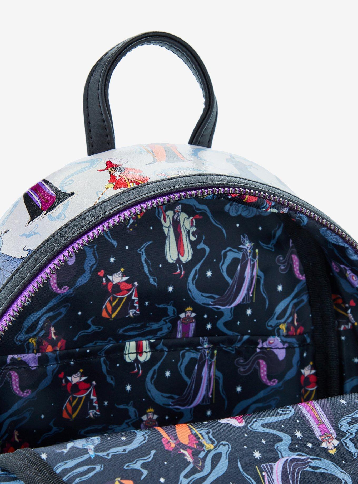 Loungefly Disney Villains Iridescent Allover Print Mini Backpack, , alternate