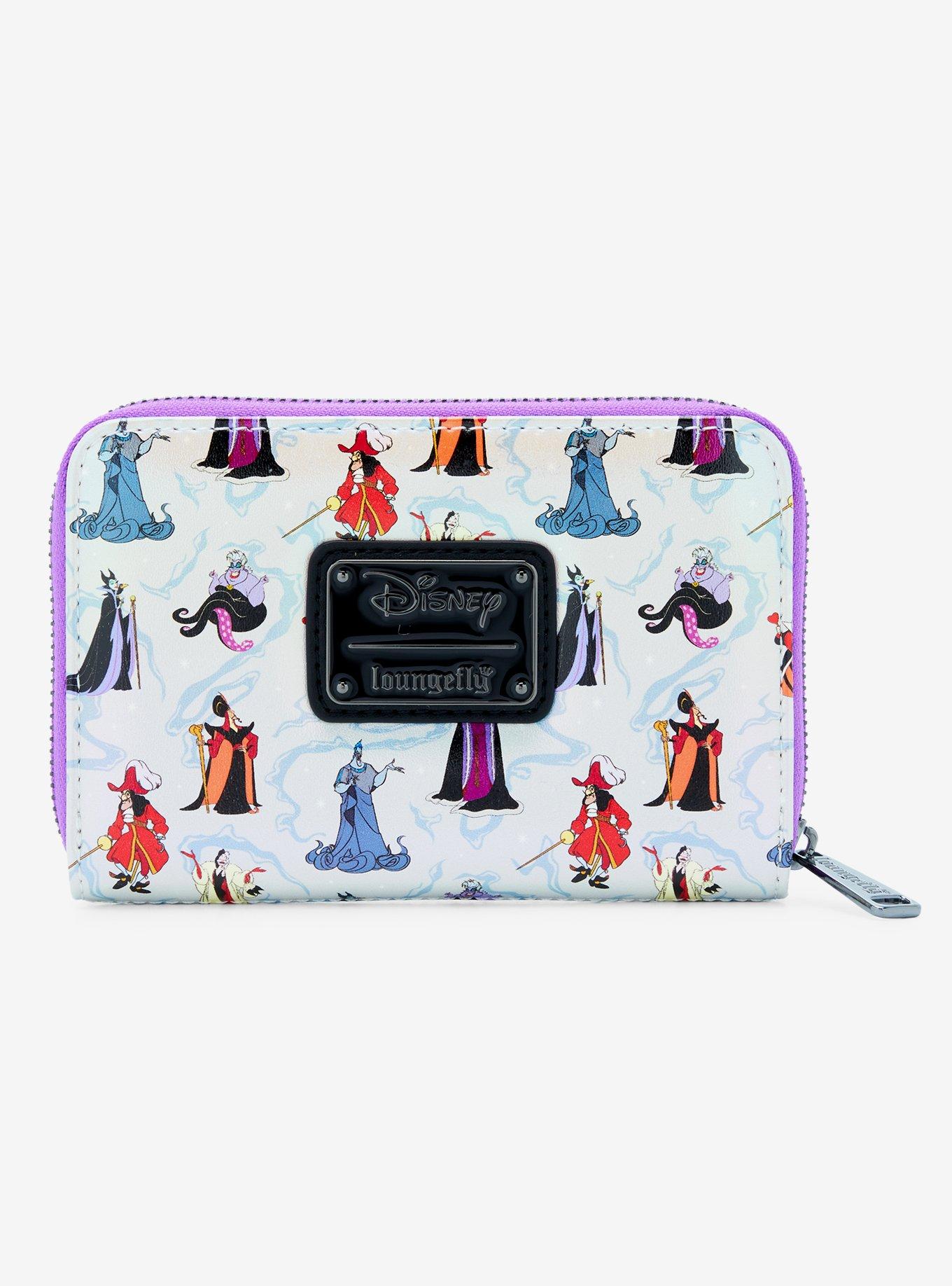 Loungefly Disney Villains Iridescent Allover Print Small Zip Wallet, , alternate