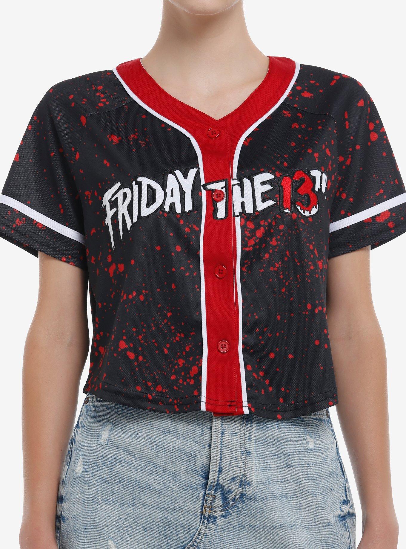 Shop Friday The 13th Voorhees Girls Crop Jersey Top