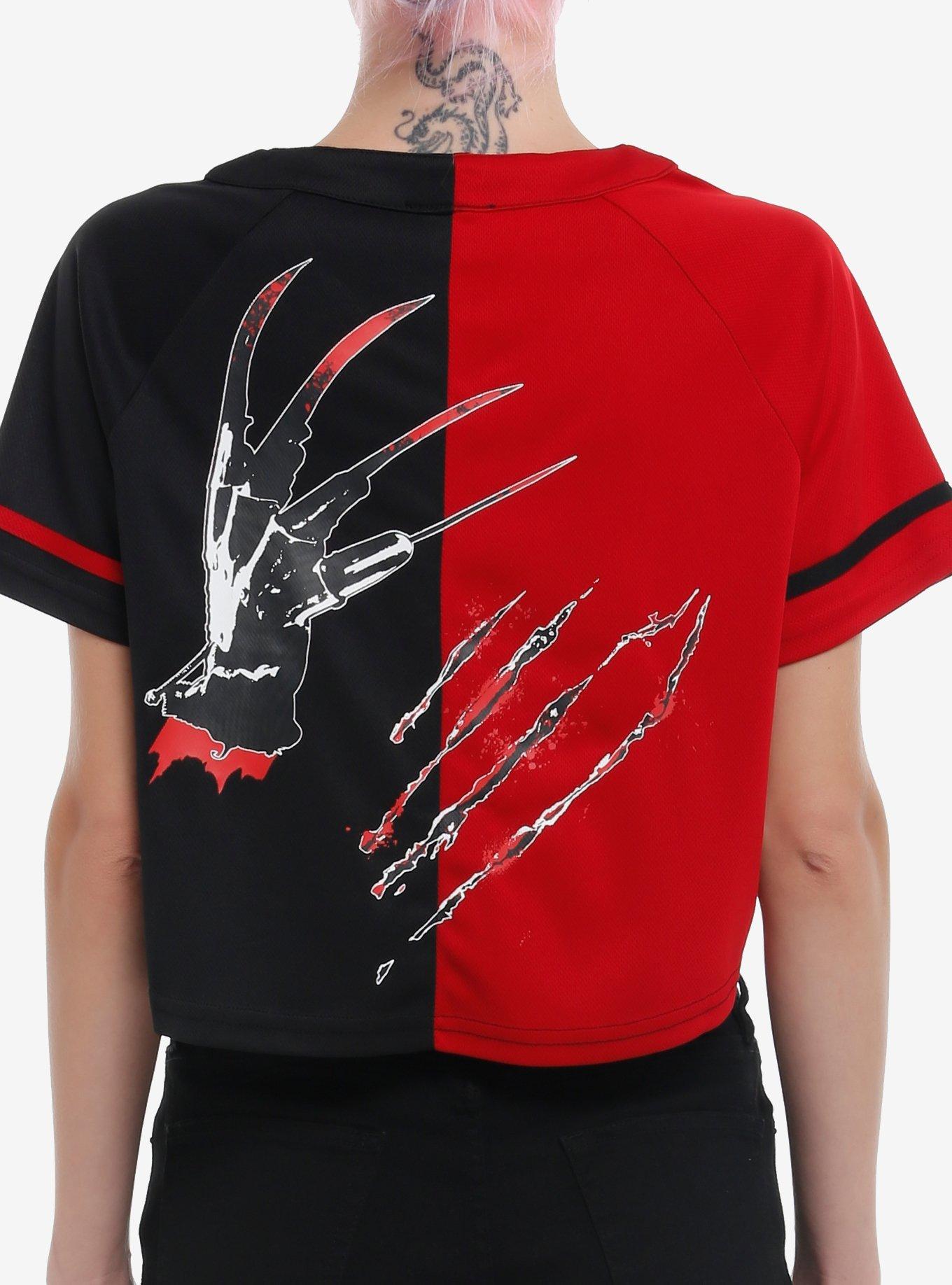 A Nightmare on Elm Street Split Girls Crop Jersey Top, , hi-res