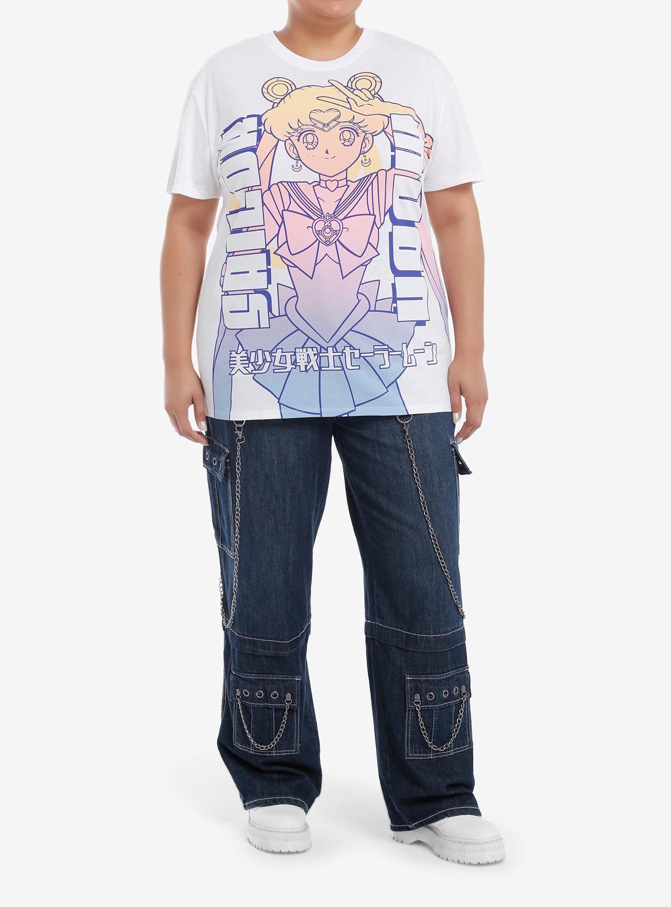 Pretty Guardian Sailor Moon Ombre Print Boyfriend Fit Girls T-Shirt Plus Size, , hi-res