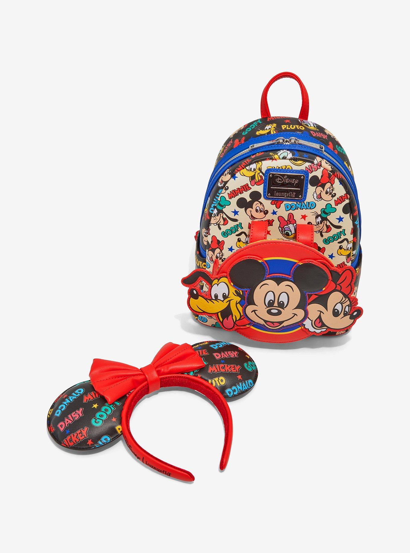 Loungefly Disney Mickey Mouse and Friends Classic Stars Mini Backpack with Ears Headband, , alternate