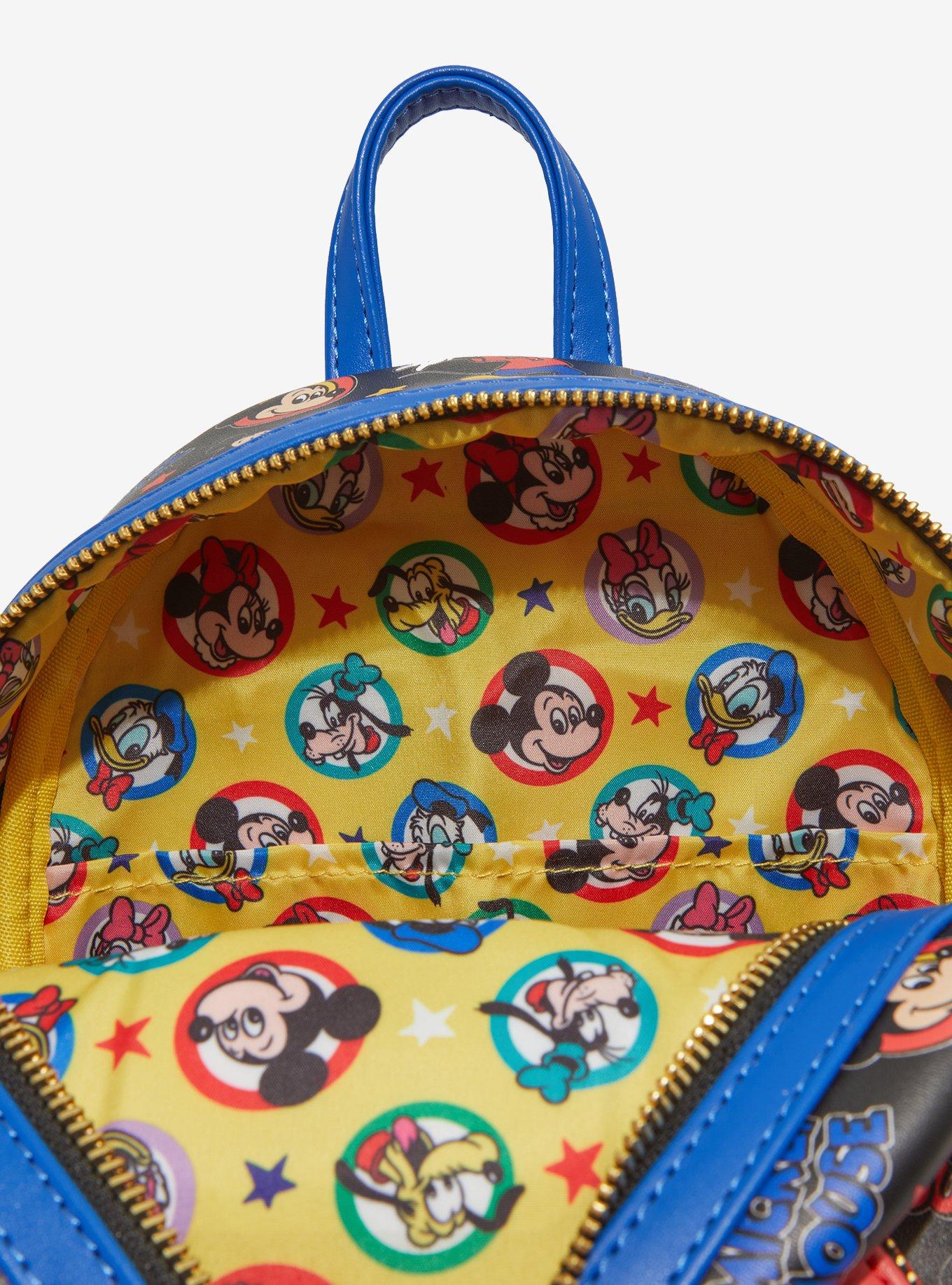 Loungefly Disney Mickey Mouse Classic Icons Allover Print Mini Backpack, , alternate