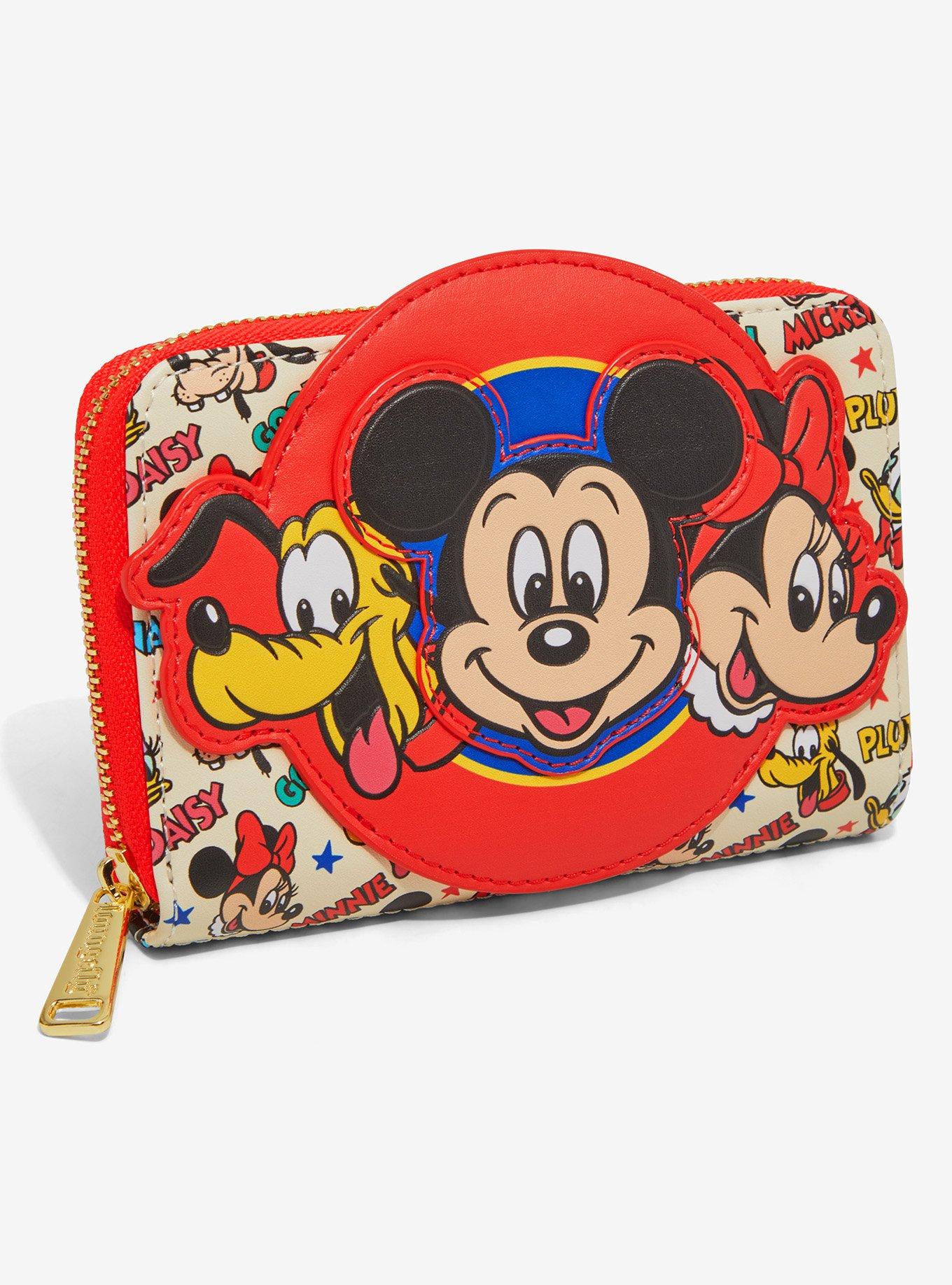 Loungefly Mickey Mouse and Friends Classic Stars Allover Print Small Zip Wallet, , alternate