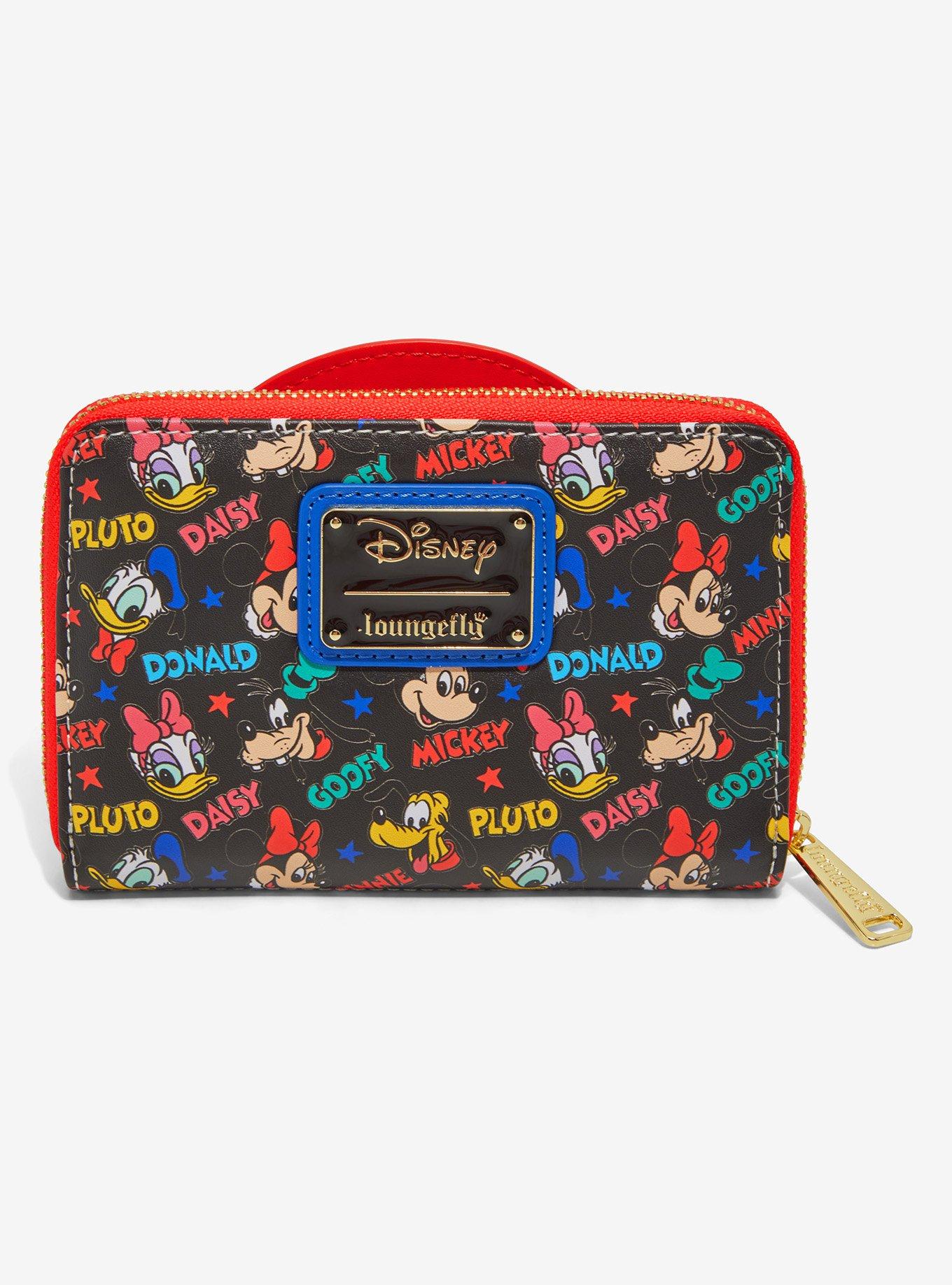 Loungefly Mickey Mouse and Friends Classic Stars Allover Print Small Zip Wallet, , alternate