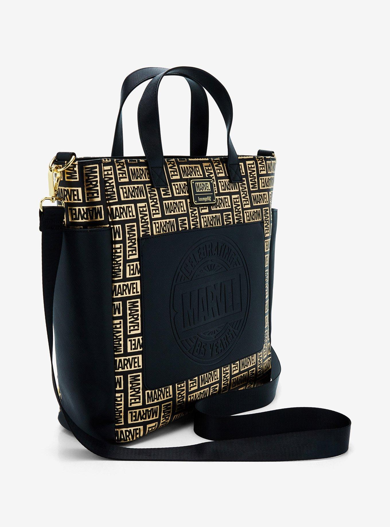 Loungefly Marvel Metallic Logo Allover Print Tote Bag, , hi-res