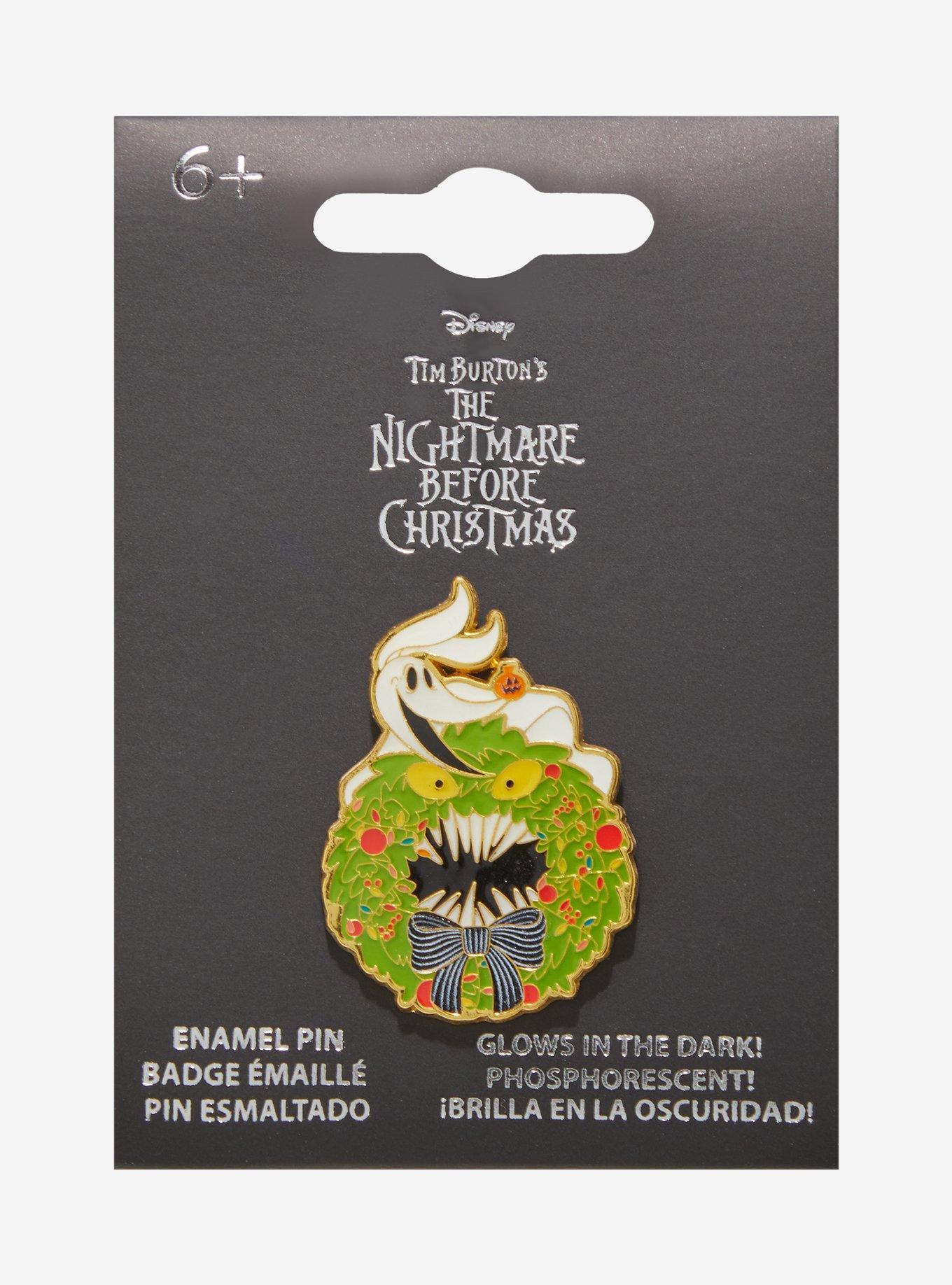 Loungefly Disney The Nightmare Before Christmas Zero Wreath Glow-in-the-Dark Enamel Pin — BoxLunch Exclusive, , alternate