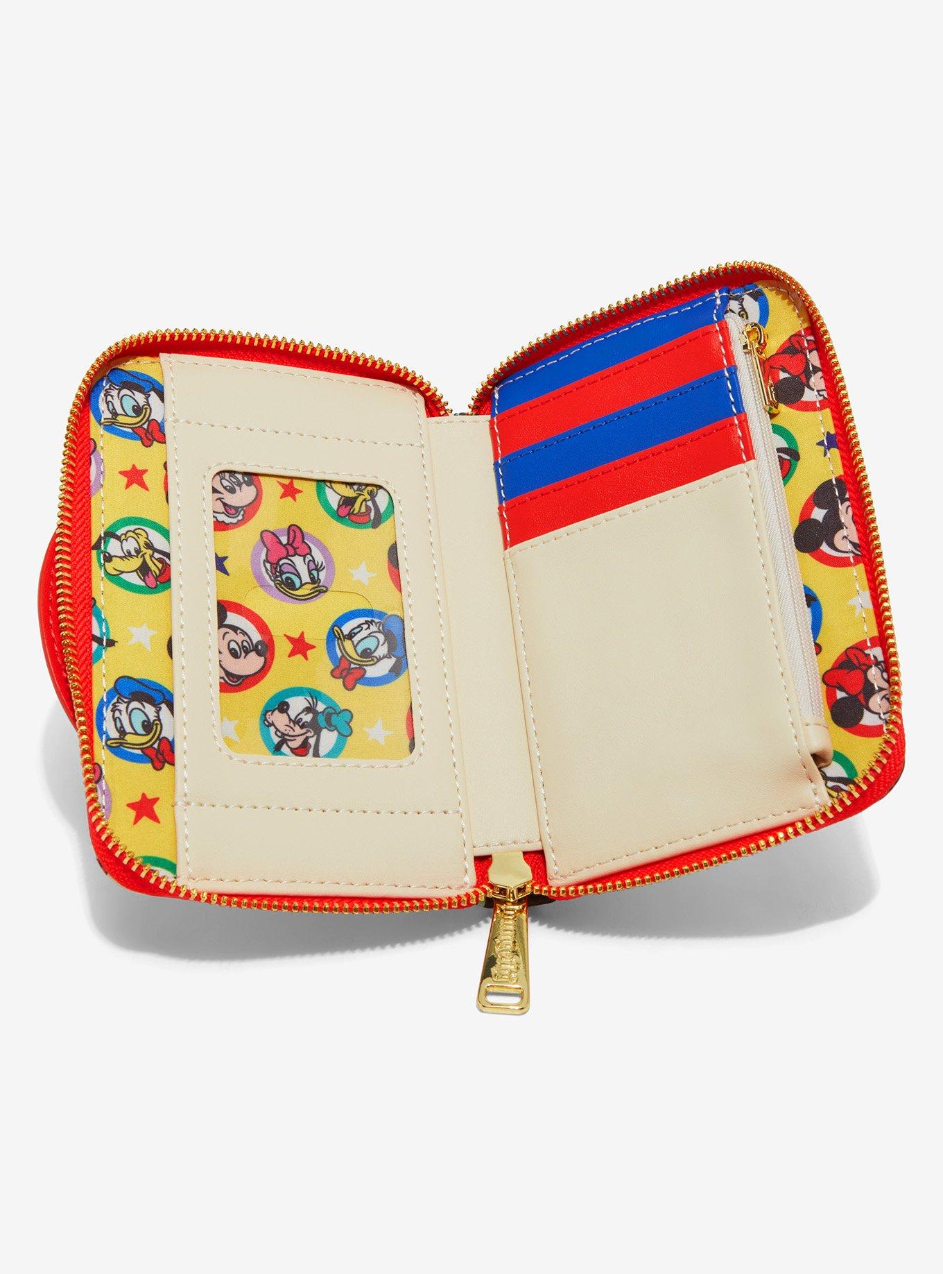 Loungefly Mickey Mouse and Friends Classic Stars Allover Print Mini Zipper Wallet, , alternate