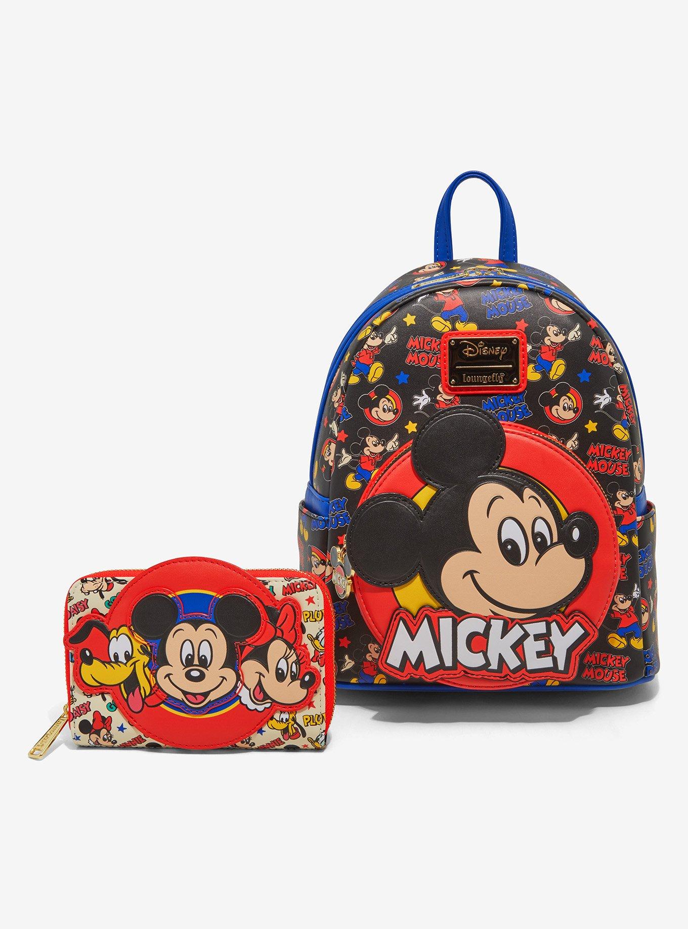 Loungefly Mickey Mouse and Friends Classic Stars Allover Print Mini Zipper Wallet, , alternate