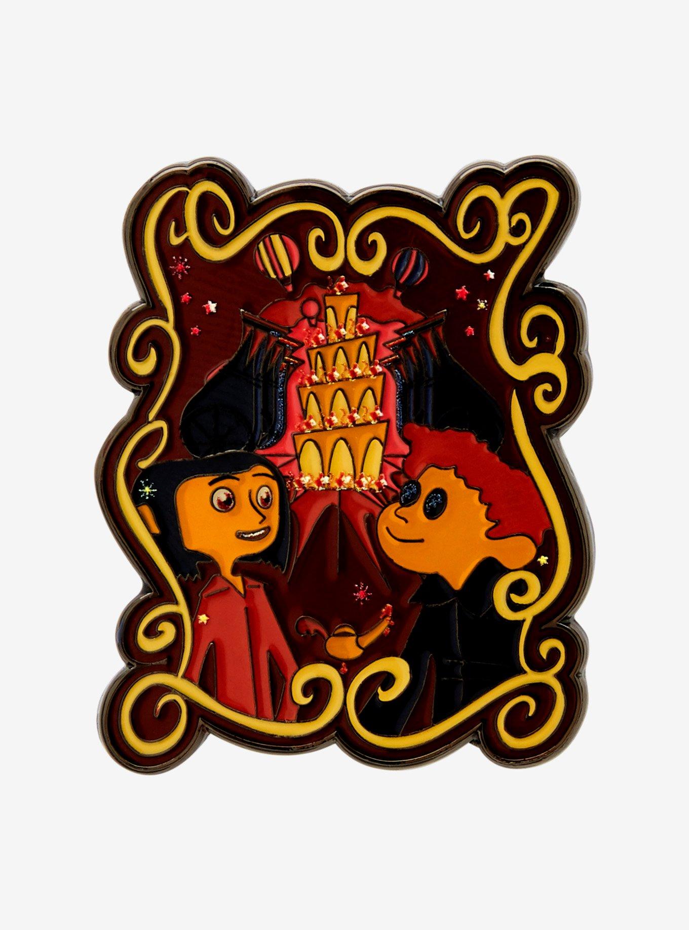 Loungefly Coraline Wybie & Coraline Jumping Mice Circus Enamel Pin — BoxLunch Exclusive, , alternate