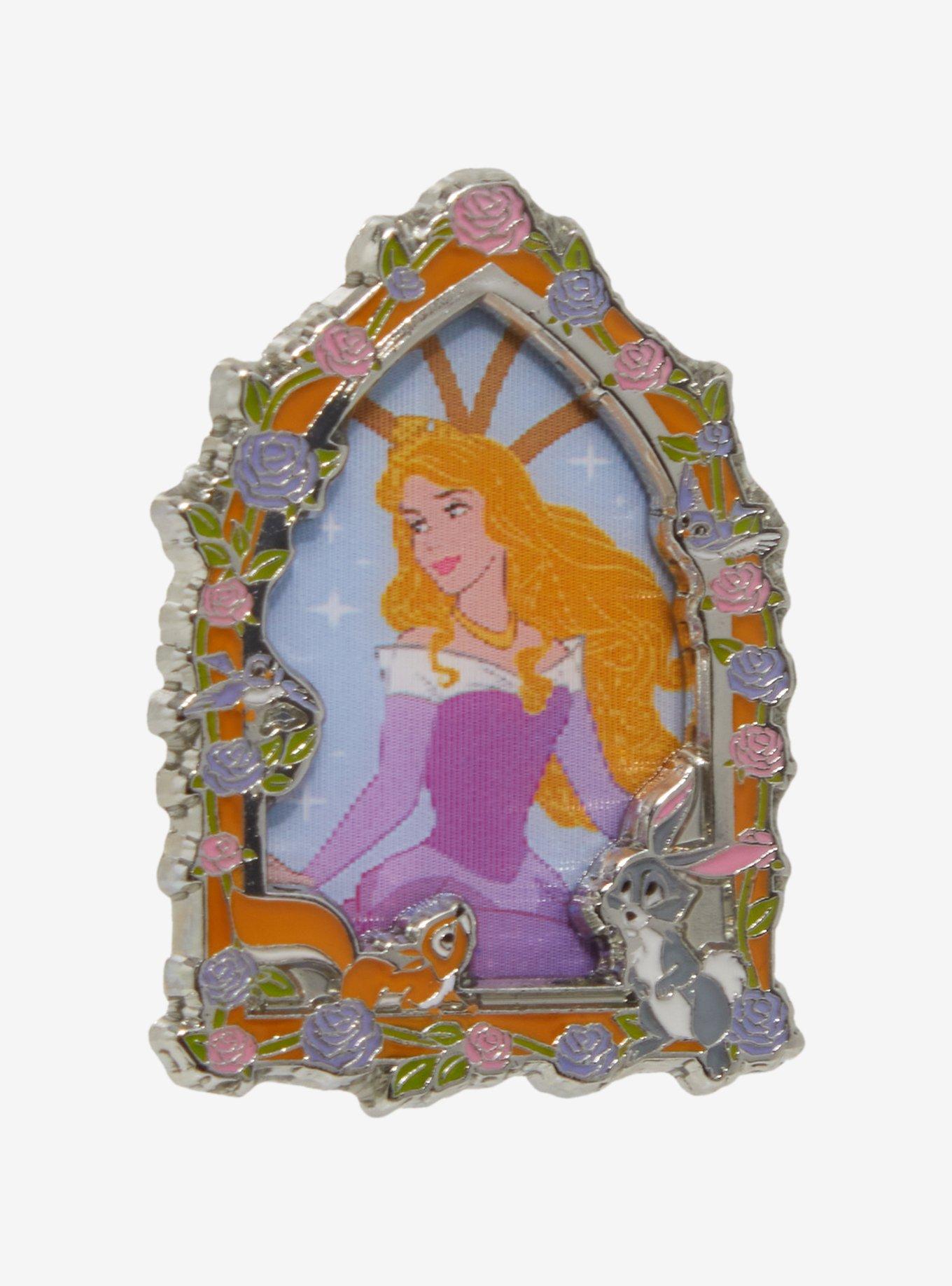 Loungefly Disney Sleeping Beauty Floral Frame Lenticular Enamel Pin — BoxLunch Exclusive, , alternate