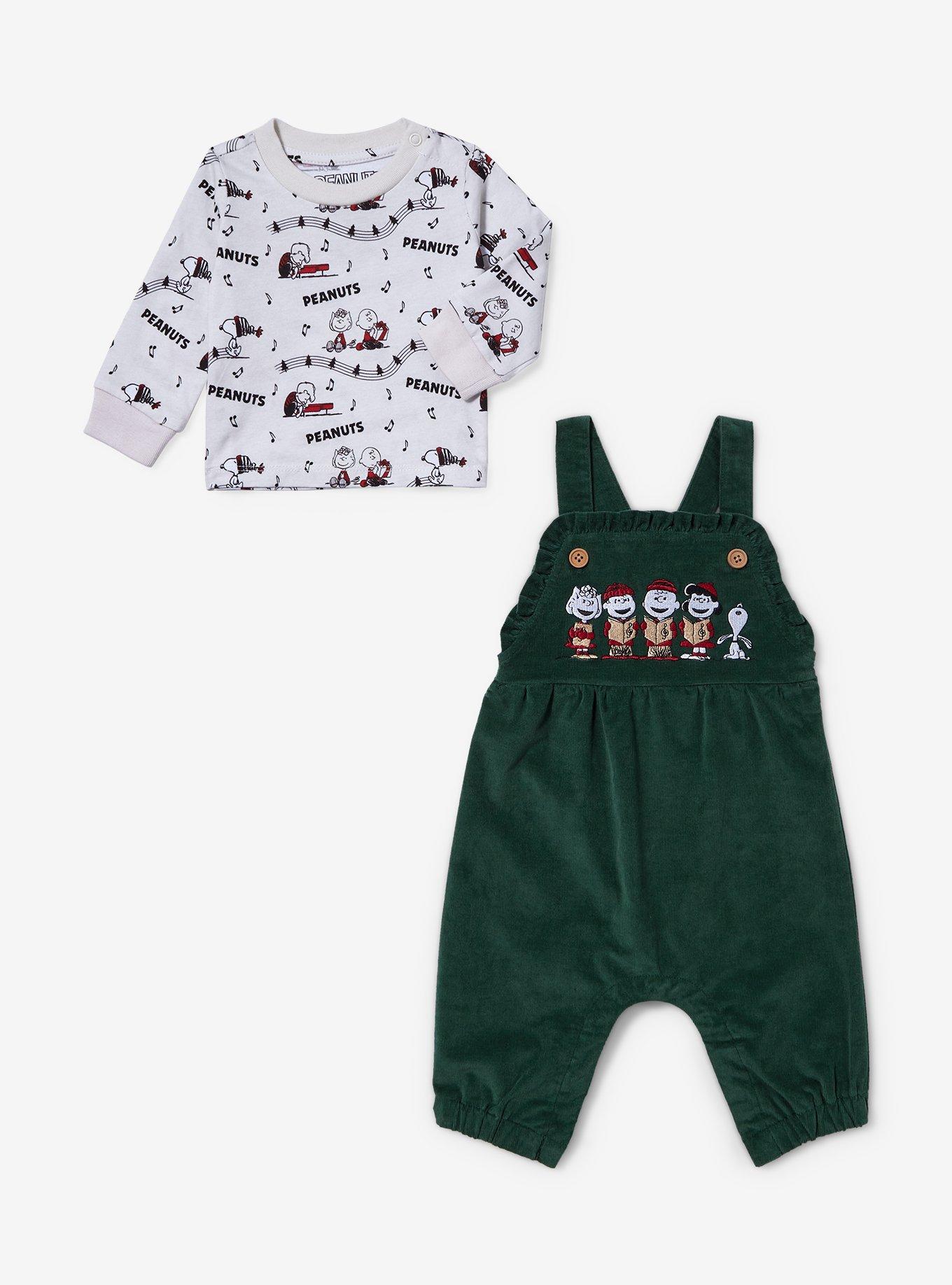 Peanuts Holiday Carolers Infant Shirt and Overall Set - BoxLunch Exclusive, MULTI, alternate