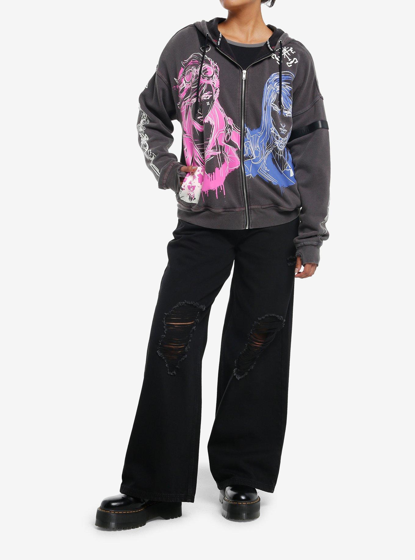 Arcane Vi & Caitlyn Glow-In-The-Dark Girls Hoodie, MULTI, alternate