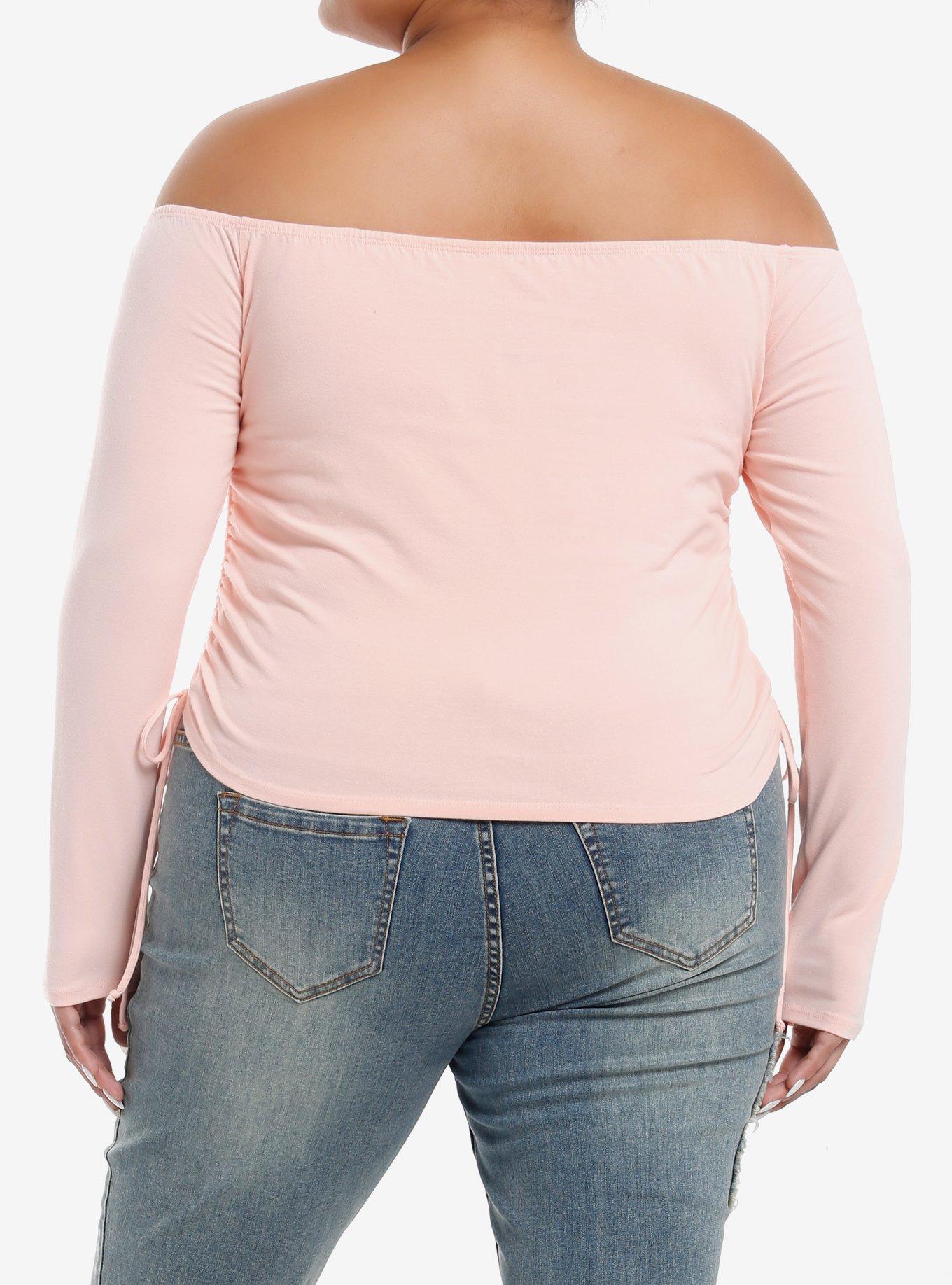 Hello Kitty Rhinestone Off-Shoulder Girls Long-Sleeve Top Plus Size, MULTI, alternate
