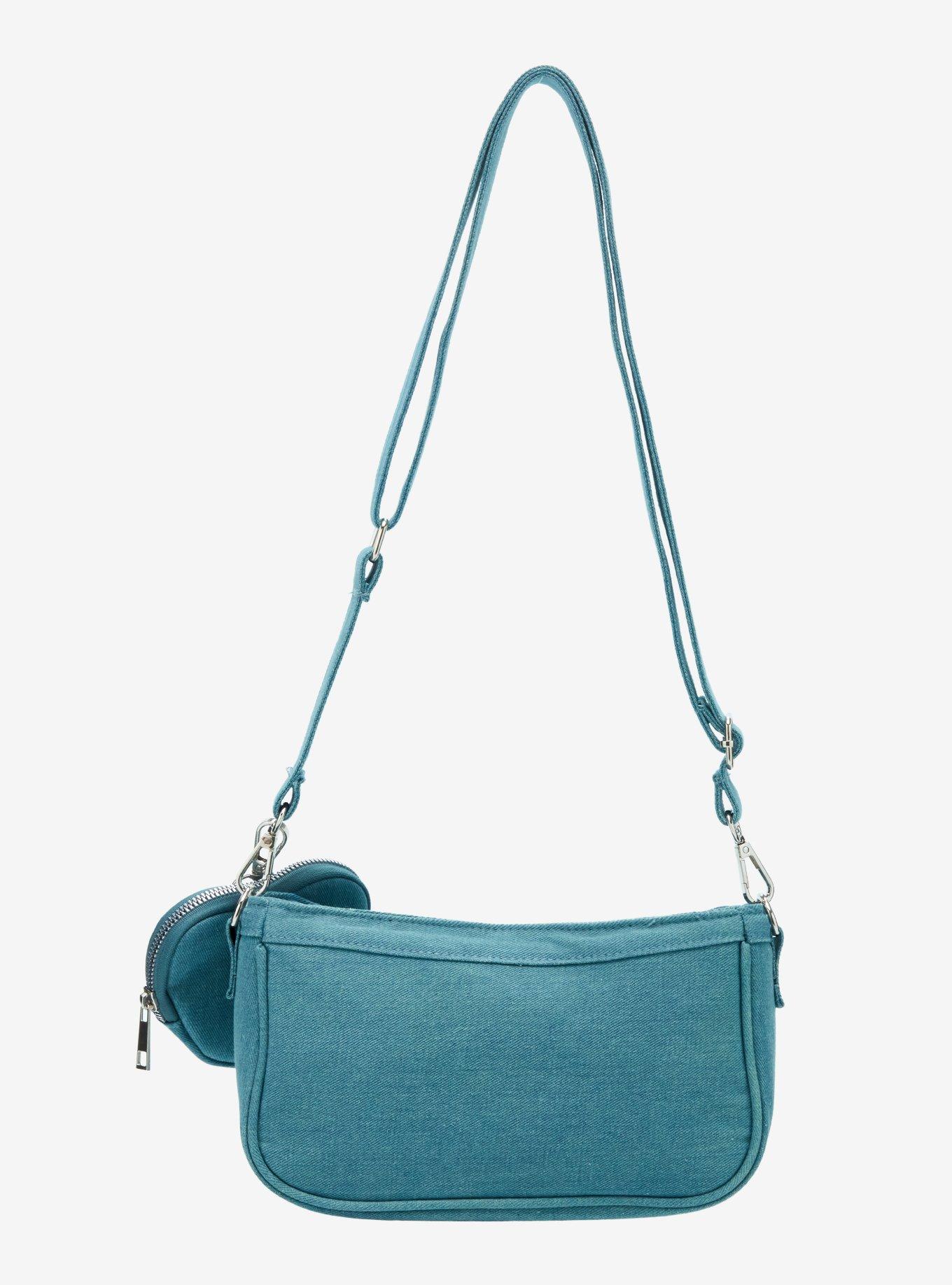 Blue Denim Heart Buckle Bag With Heart Coin Pouch, , alternate